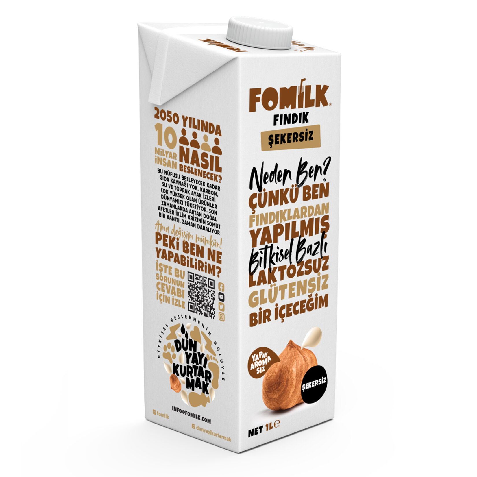 Fomilk Fındık Şekersiz 1 L - Görsel 2
