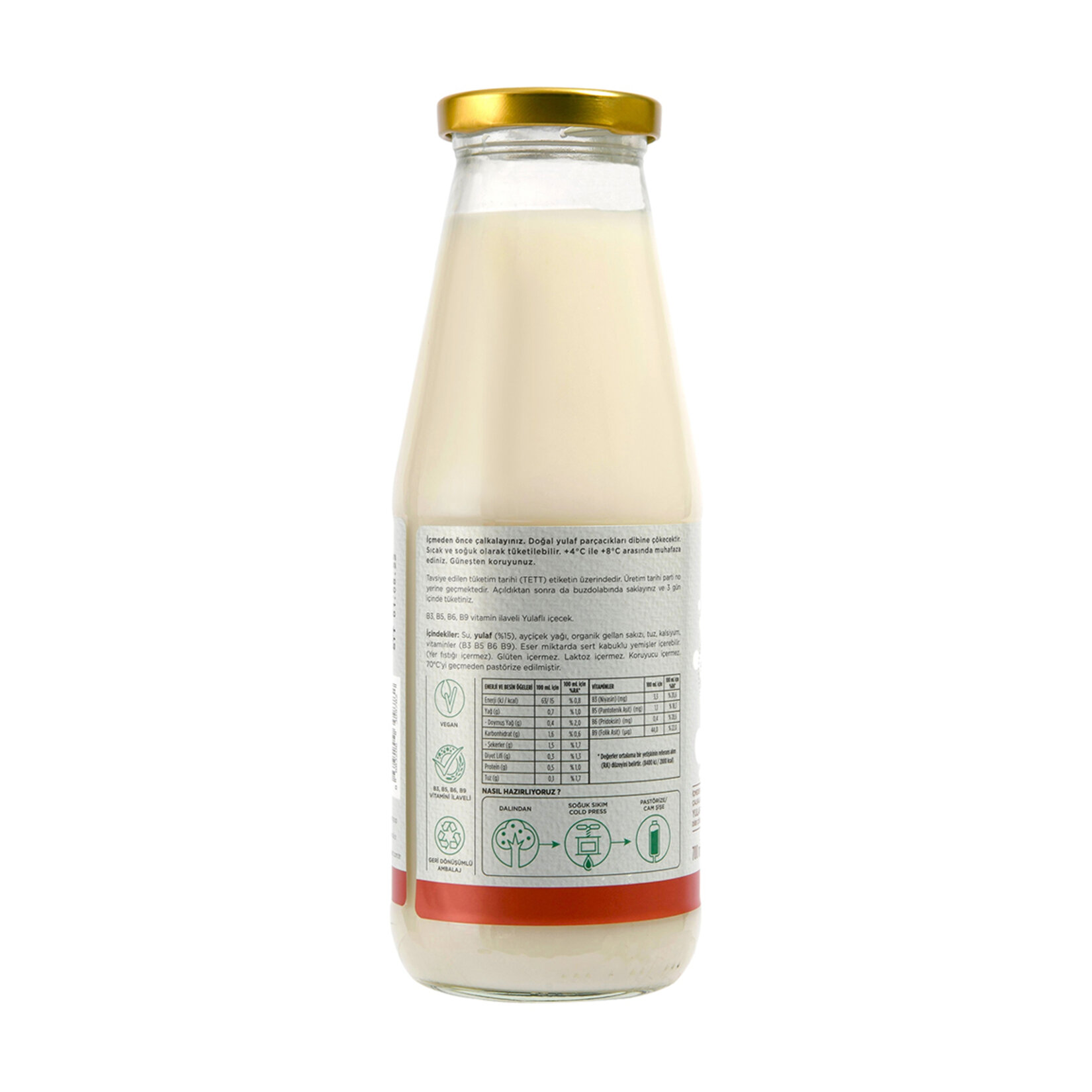 Veganmilk Şekersiz Glütensiz Yulaflı İçecek 700 Ml - Görsel 2