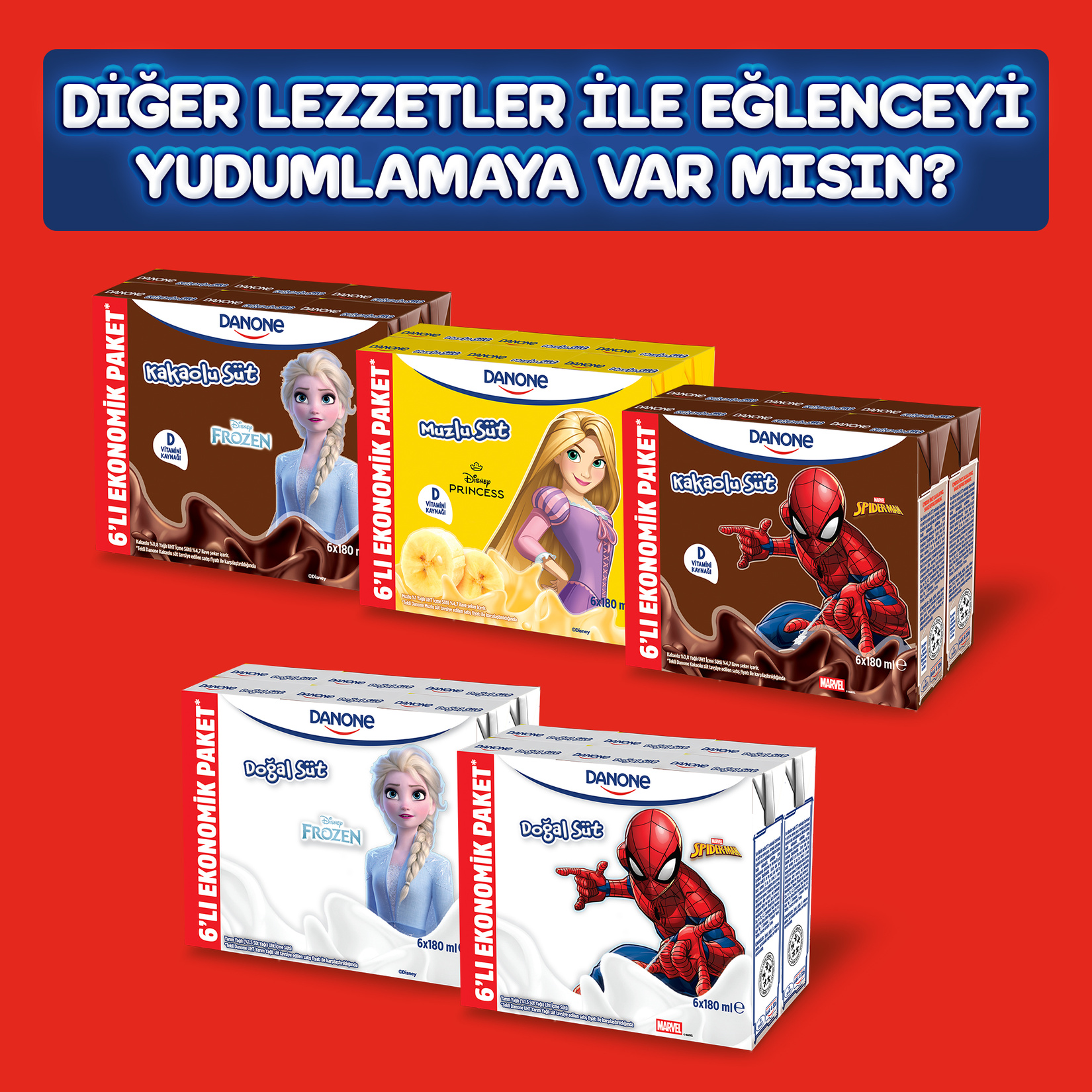 Danone Disney Çilekli Süt 6 x 180 Ml - Görsel 4
