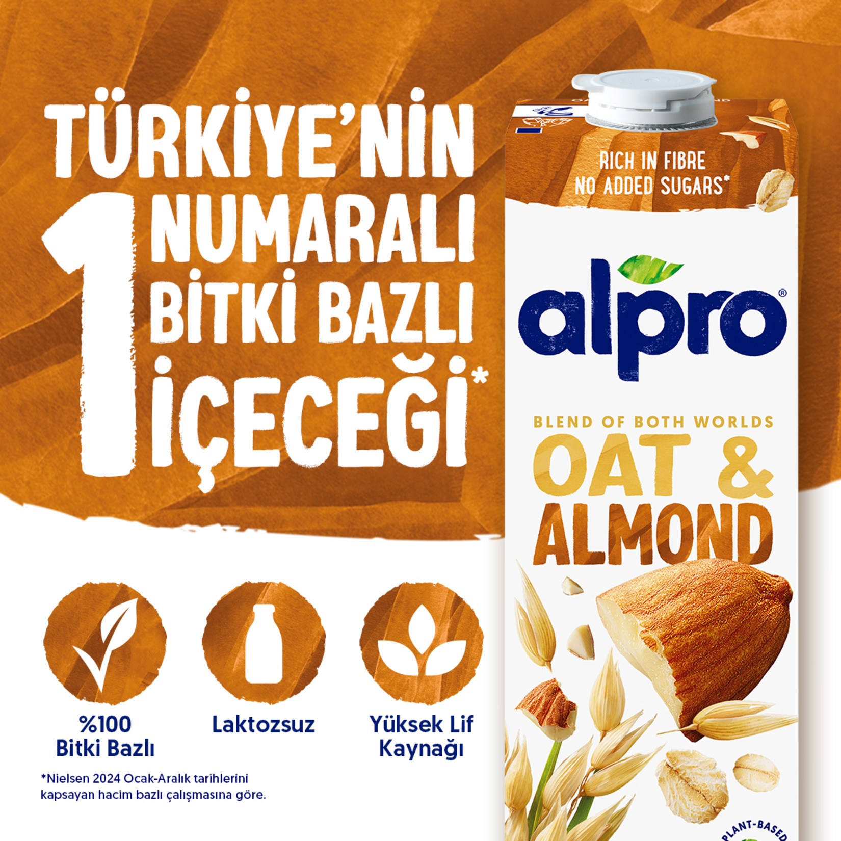 Alpro Yulaf & Badem İçeceği 1 L - Görsel 2