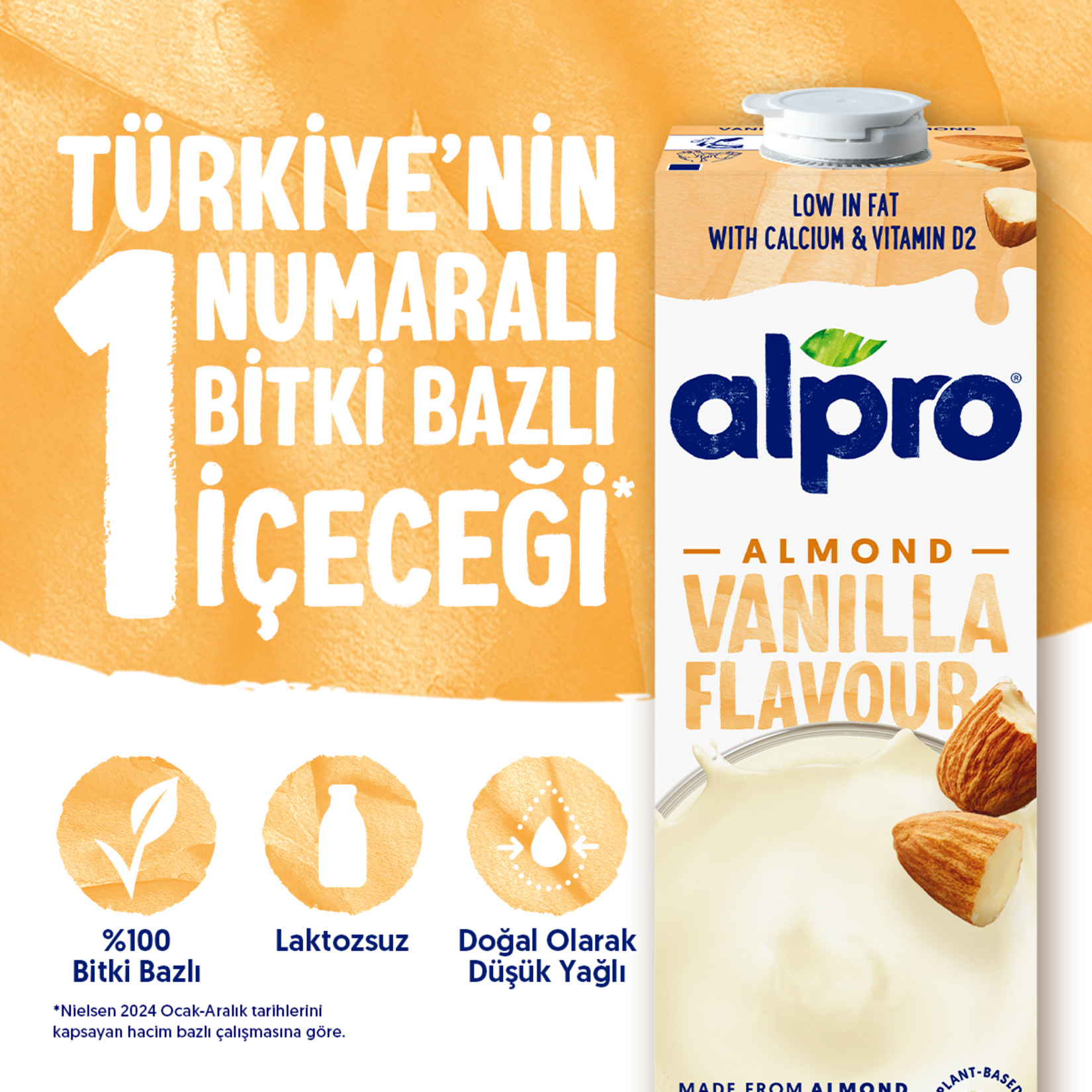 Alpro Vanilya Badem İçeceği 1 L - Görsel 2