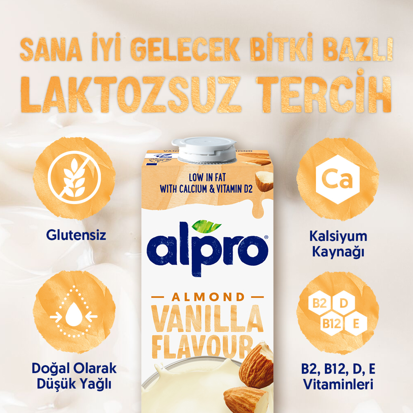 Alpro Vanilya Badem İçeceği 1 L - Görsel 3