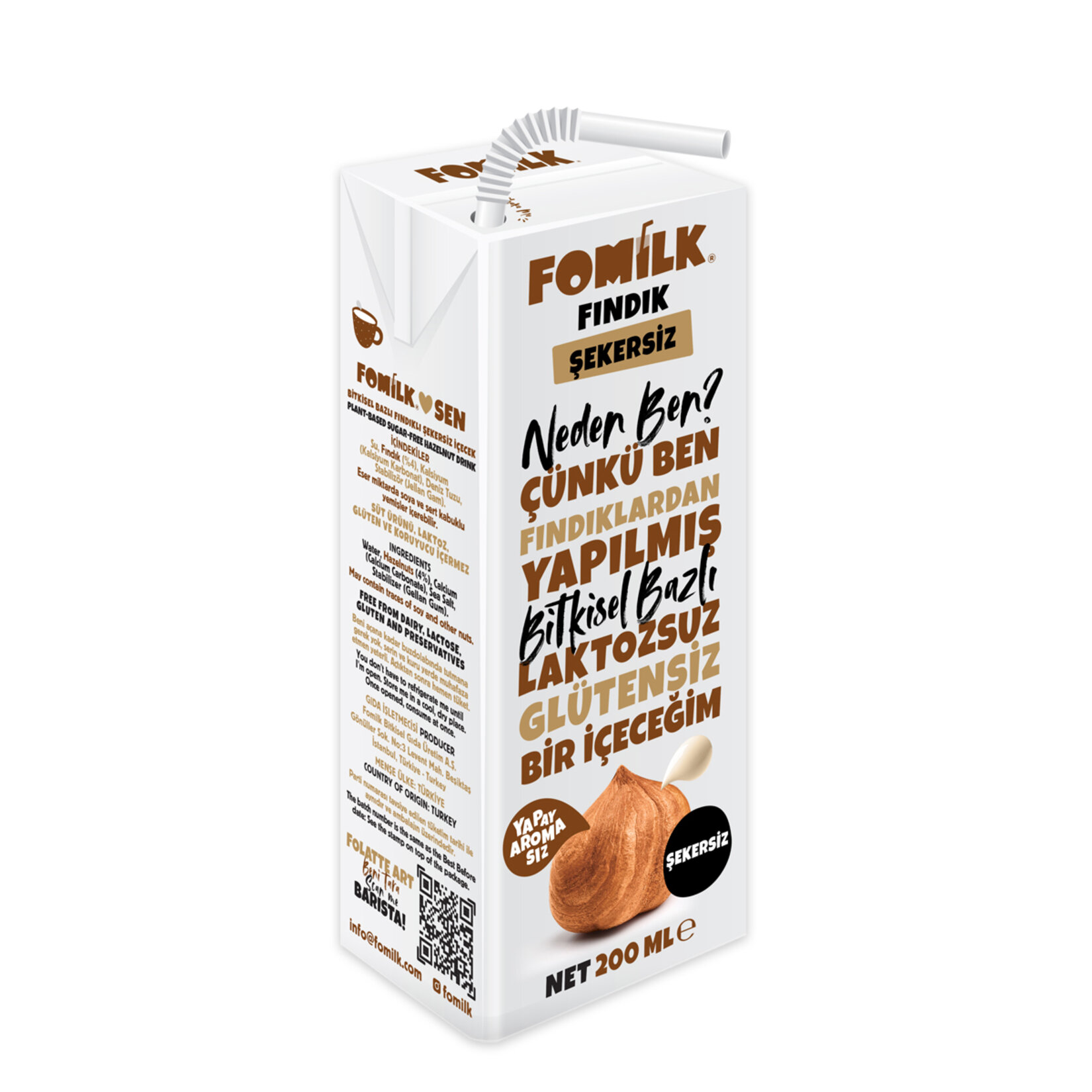 Fomilk Şekersiz Fındıklı İçecek 200 Ml - Görsel 2