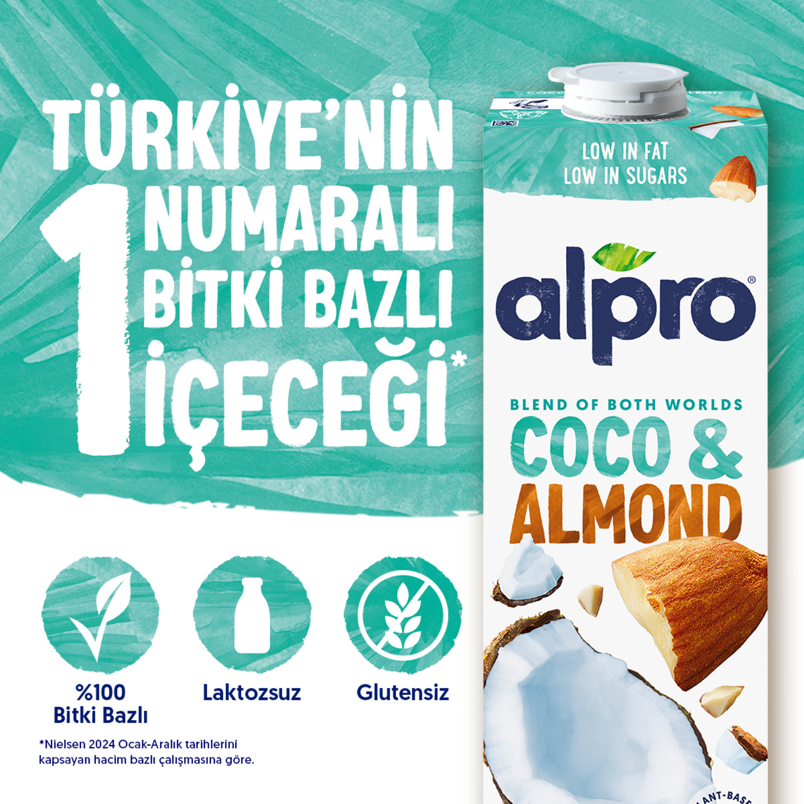 Alpro Hindistan Cevizi Badem İçeceği 1 L - Görsel 2
