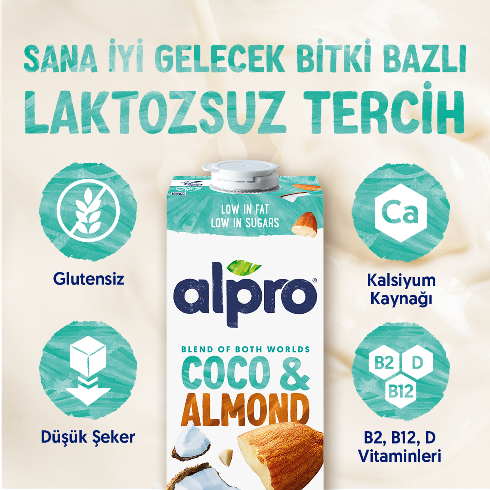 Alpro Hindistan Cevizi Badem İçeceği 1 L - Görsel 3