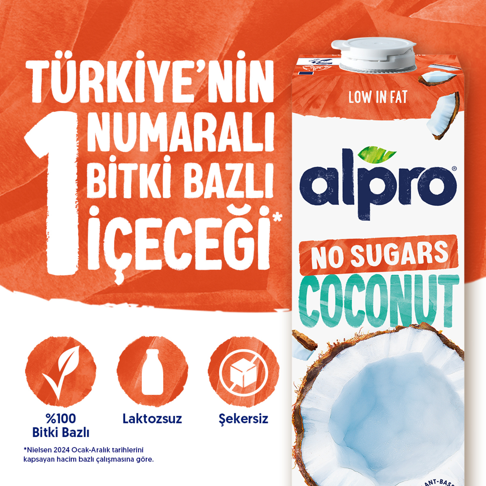Alpro Hindistan Cevizi İçeceği Şekersiz 1 L - Görsel 2