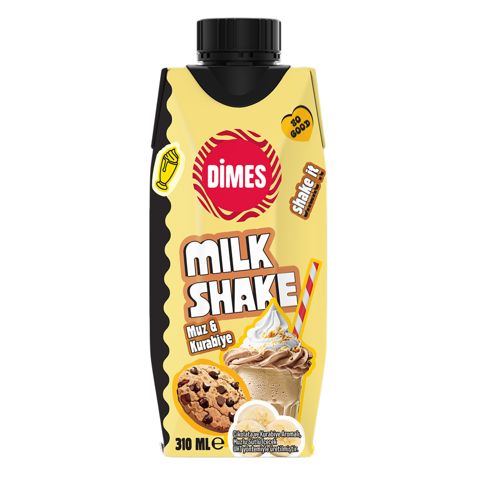 Dimes Milkshake Çikolata Kurabiye Aromalı Muzlu İçecek 310Ml