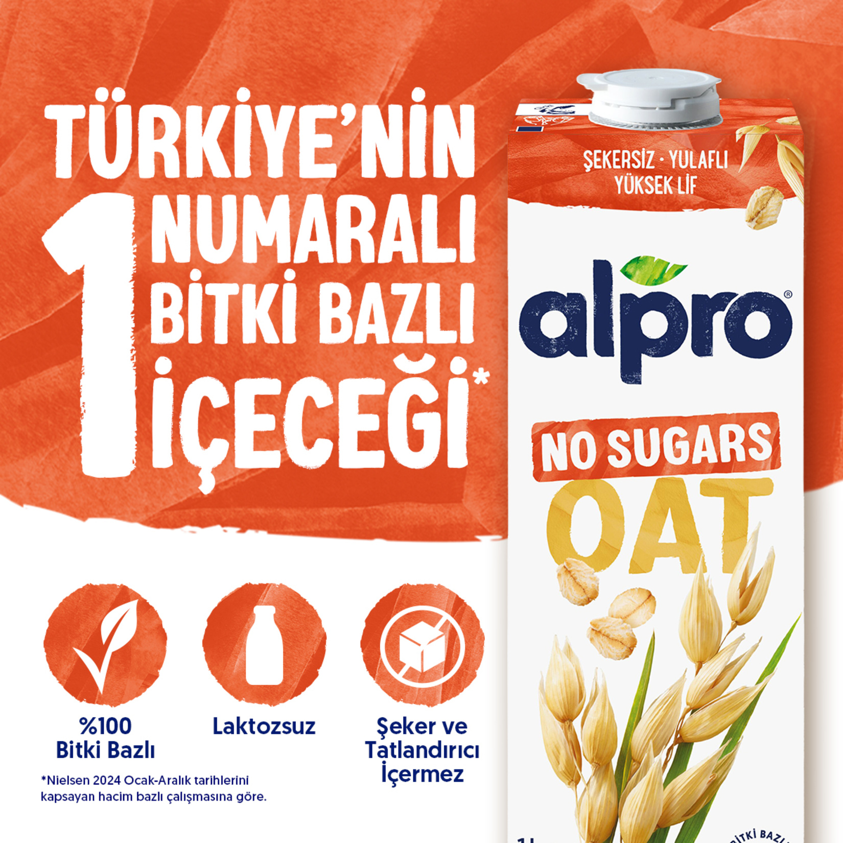 Alpro Şekersiz Yulaf İçeceği 1 L - Görsel 2