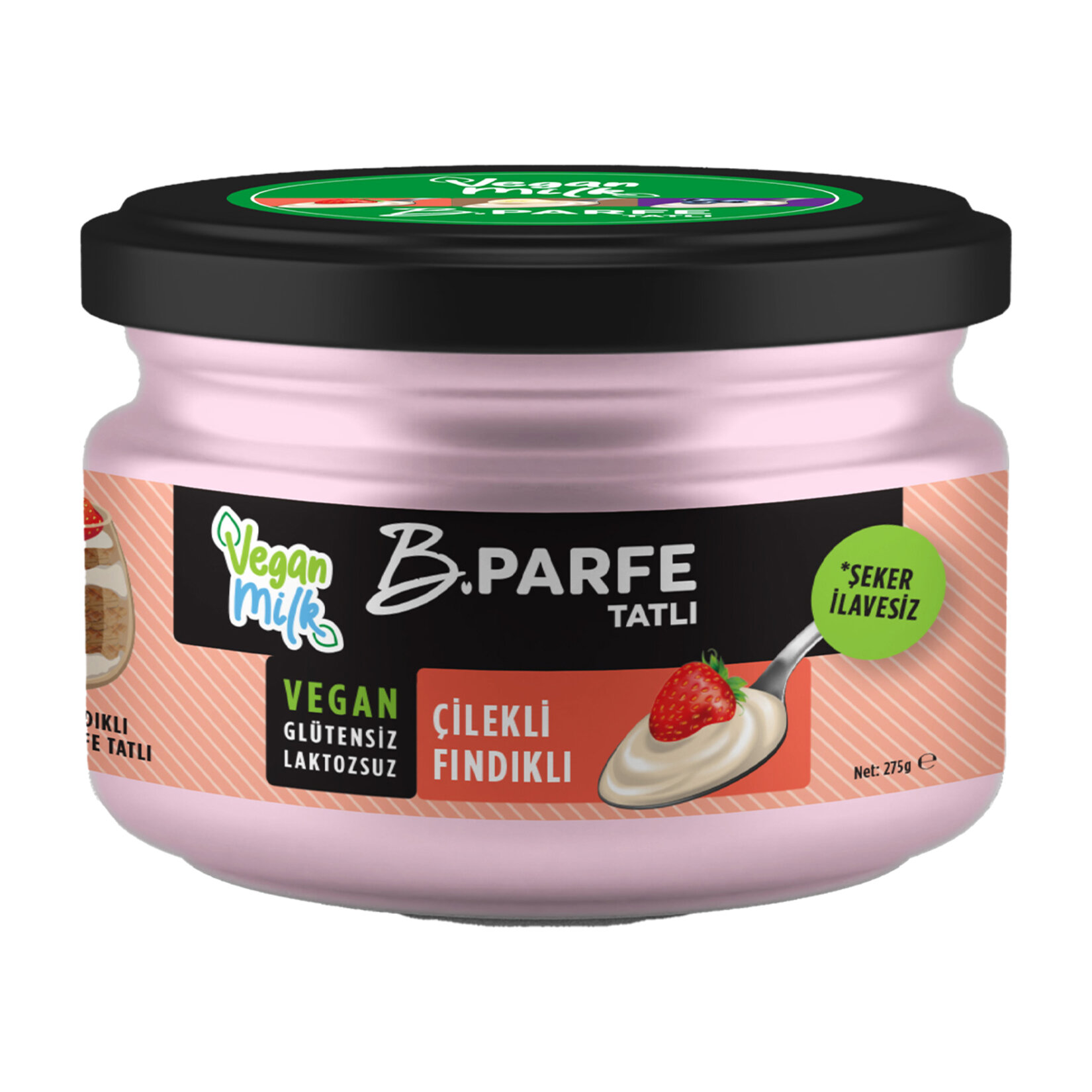 Vegan Milk B.Barfe Çilekli Fındıklı Parfe Tatlı 275 G