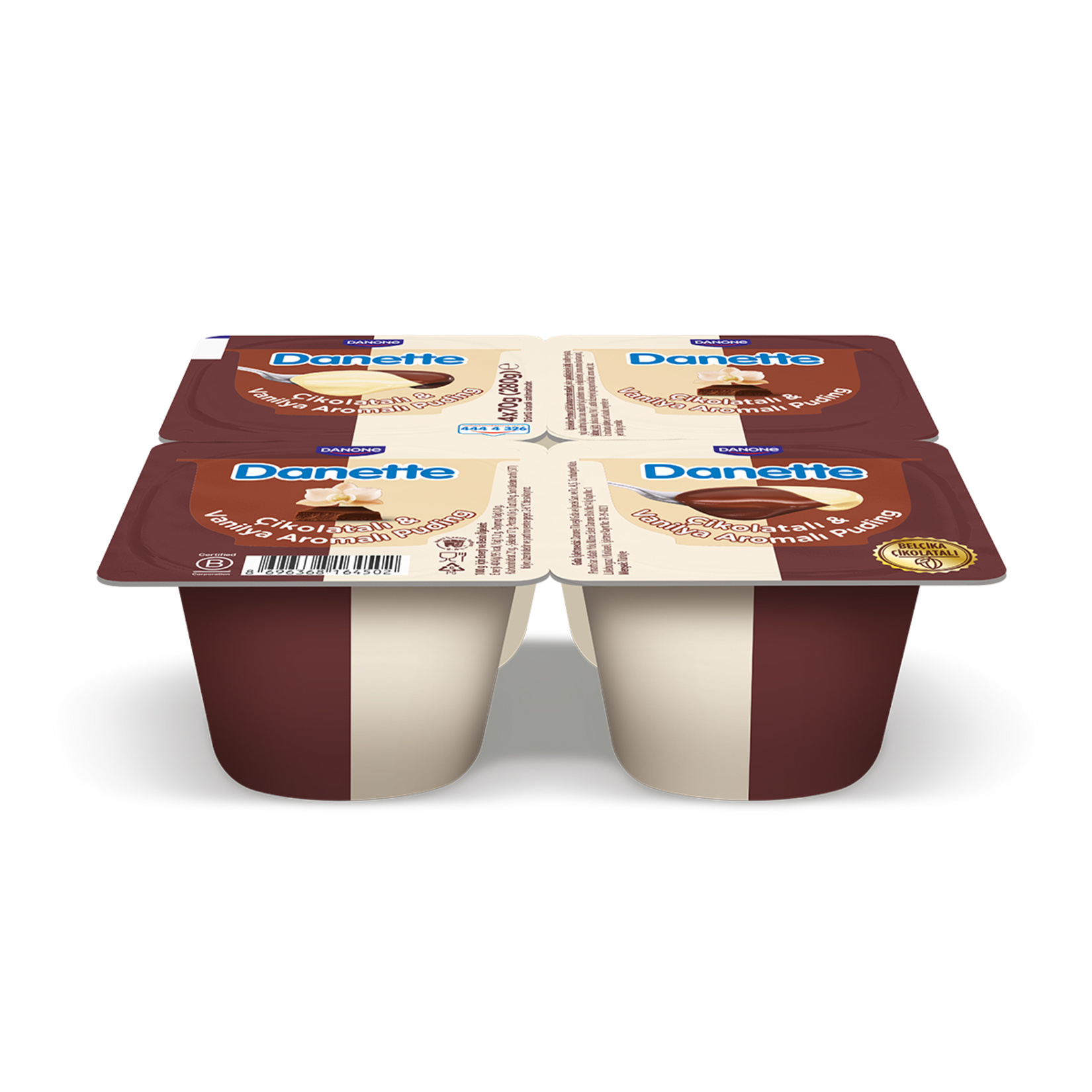 Danette İkilim Çikolatalı Sütlü Puding 4 x 70 G - Görsel 1