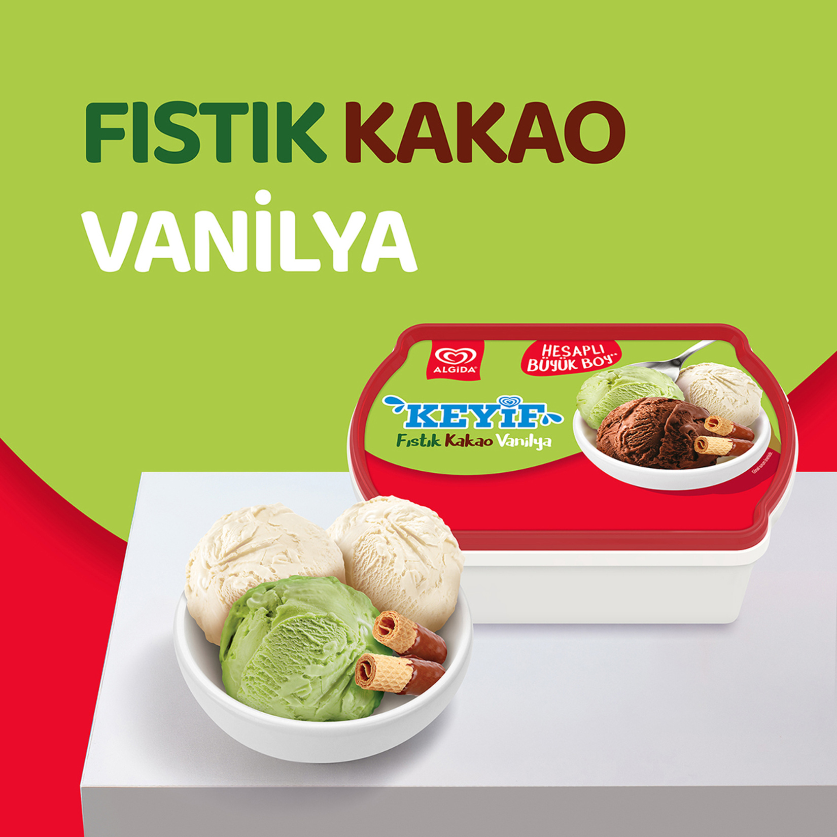Algida Keyif Fıstık Kakao Vanilya 1400 Ml - Görsel 2