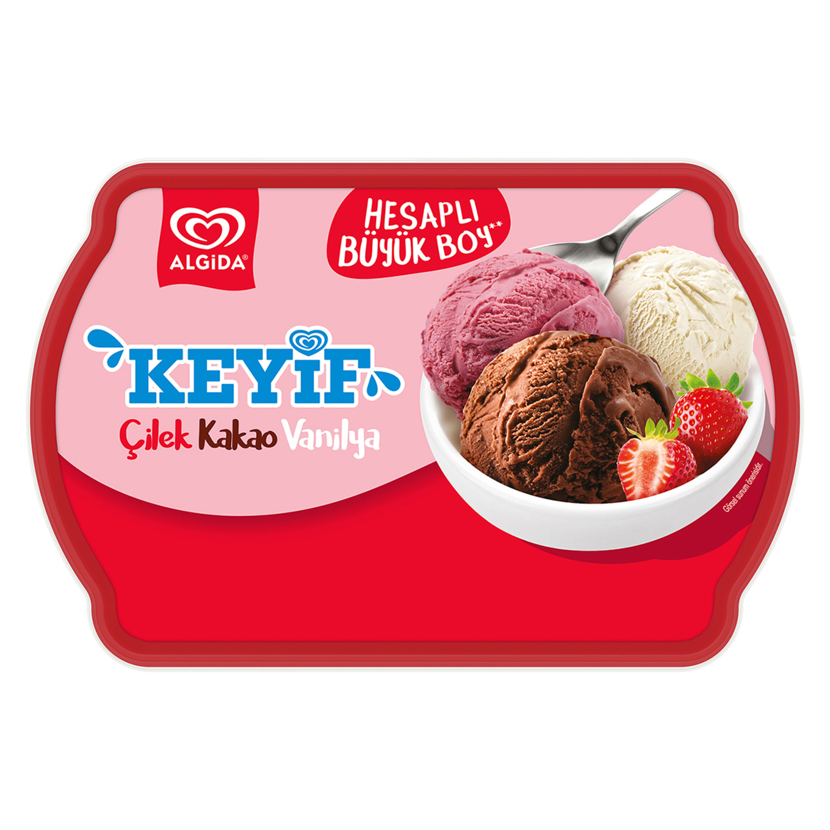 Algida Keyif Çilek Kakao Vanilya 1400Ml - Görsel 1