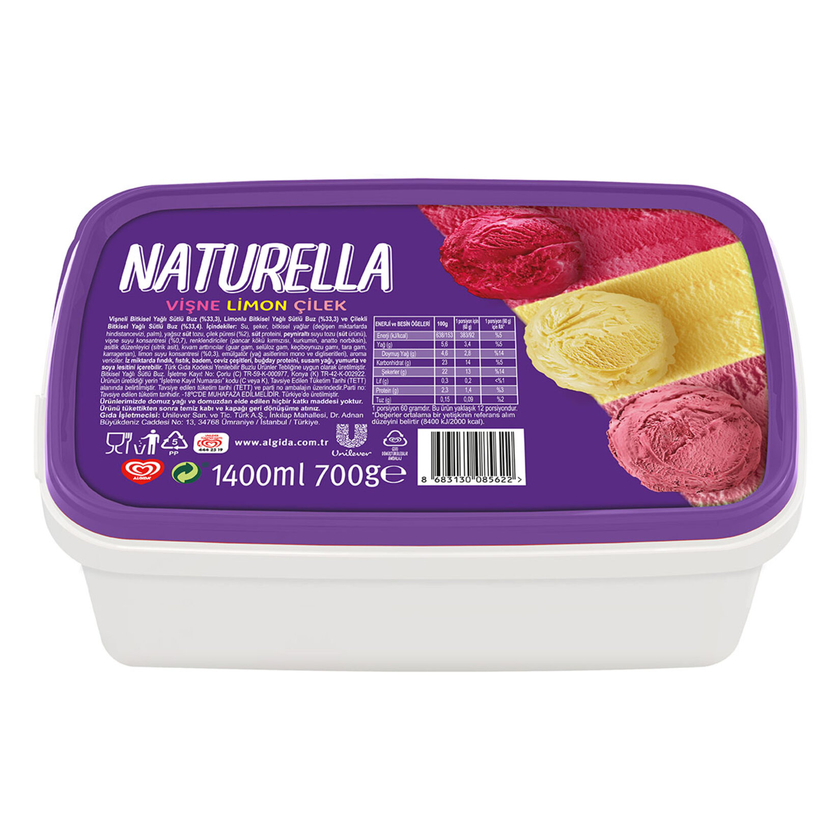 Naturella Vişne Limon Çilek 1400 Ml