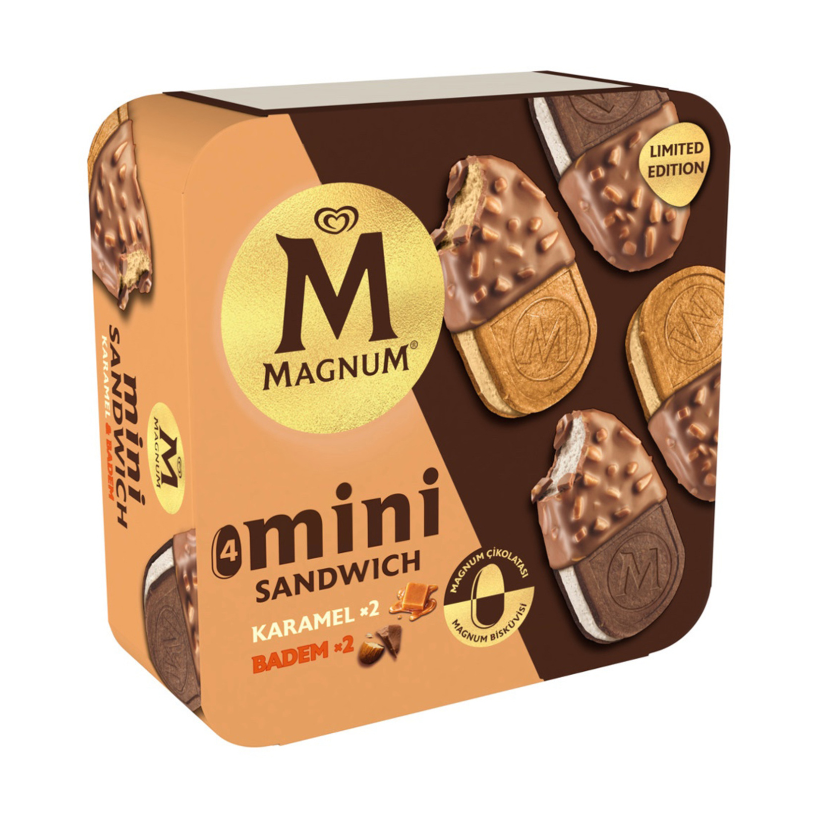 Magnum Sandwich Karamel Badem Mini 4'lü 100 Ml