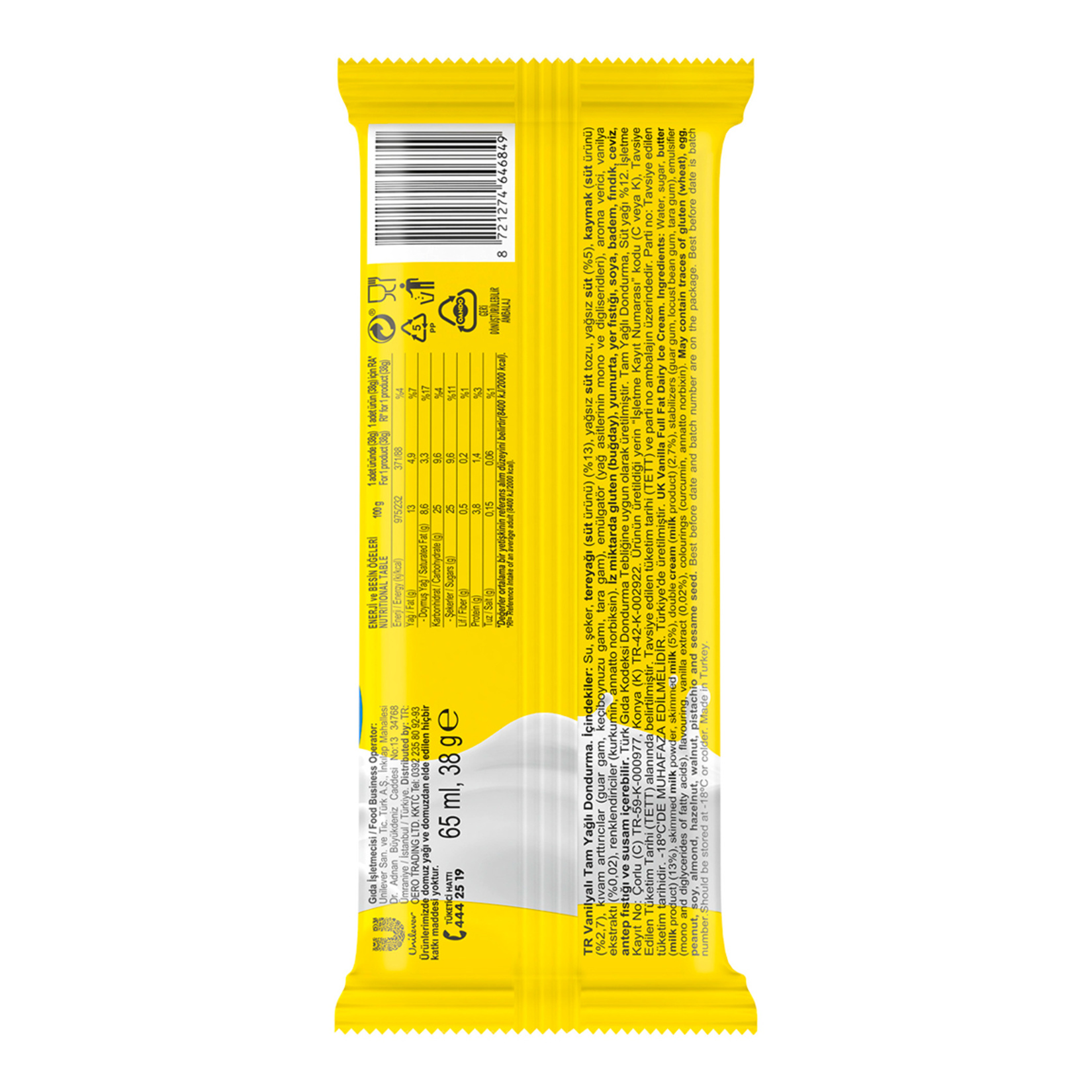 Oando Vanilyalı Stick Dondurma 65 Ml - Görsel 2