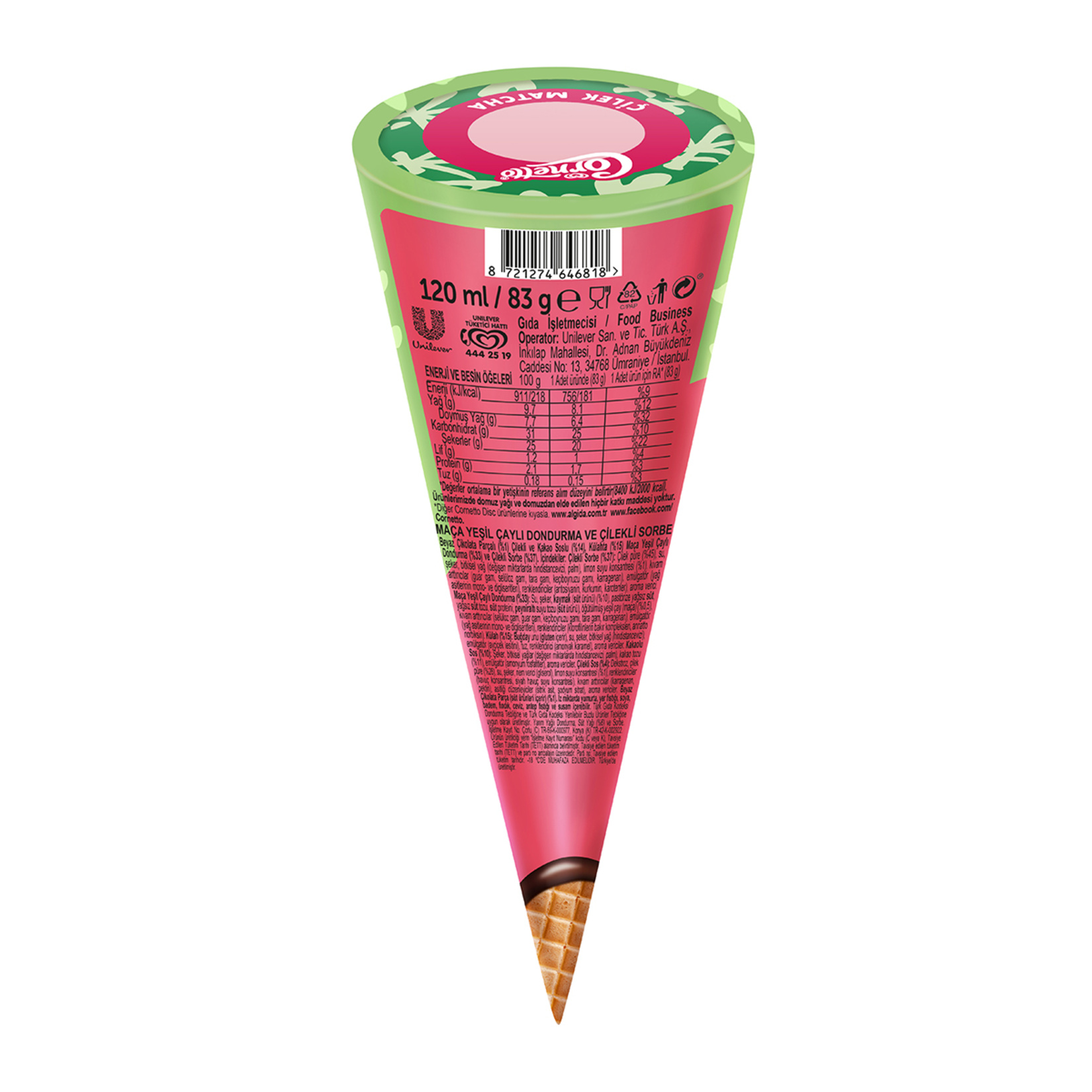 Cornetto Çilek Matcha 120 Ml - Görsel 2