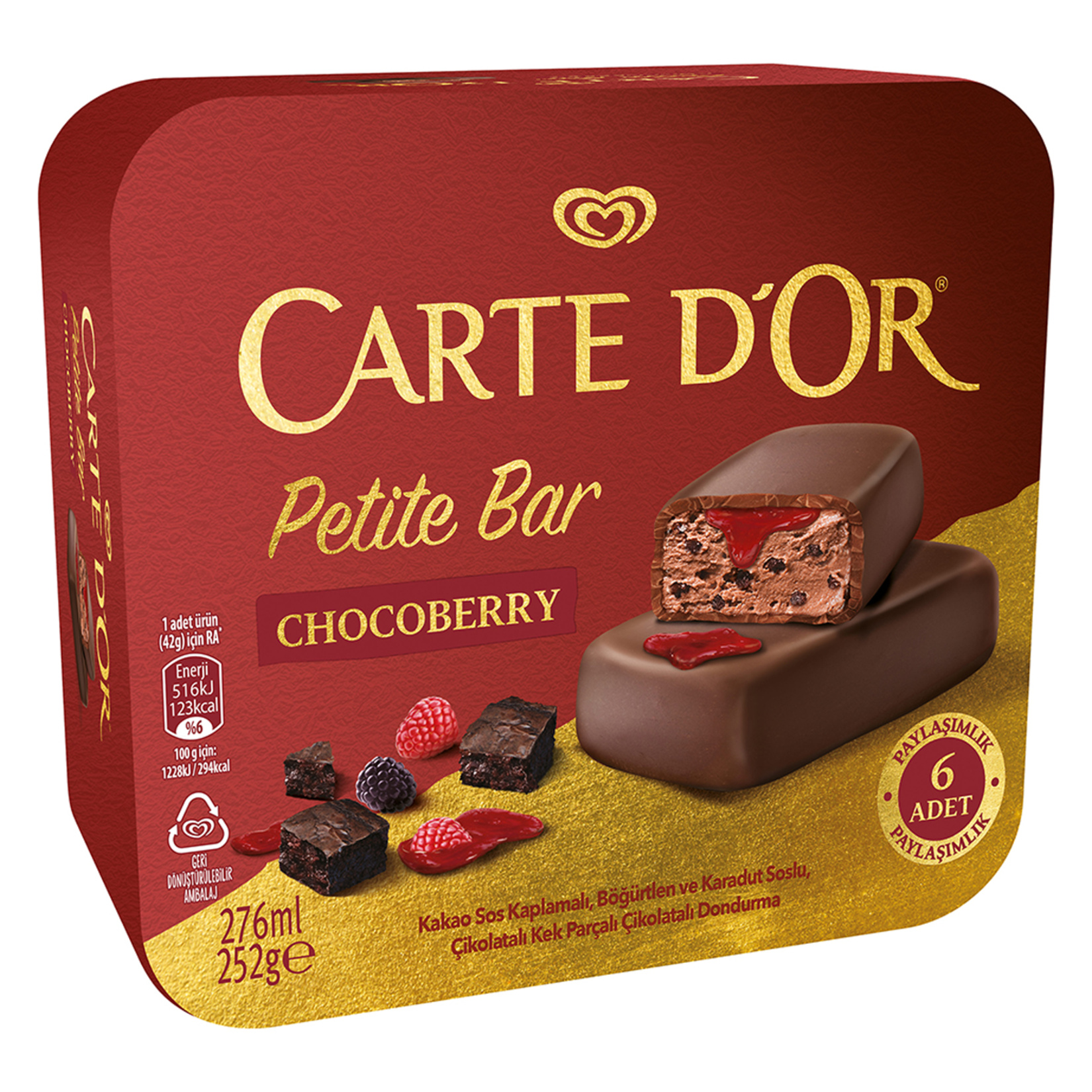 Carte D'or Petite Bar Chocoberry 6'lı 276 Ml - Görsel 1