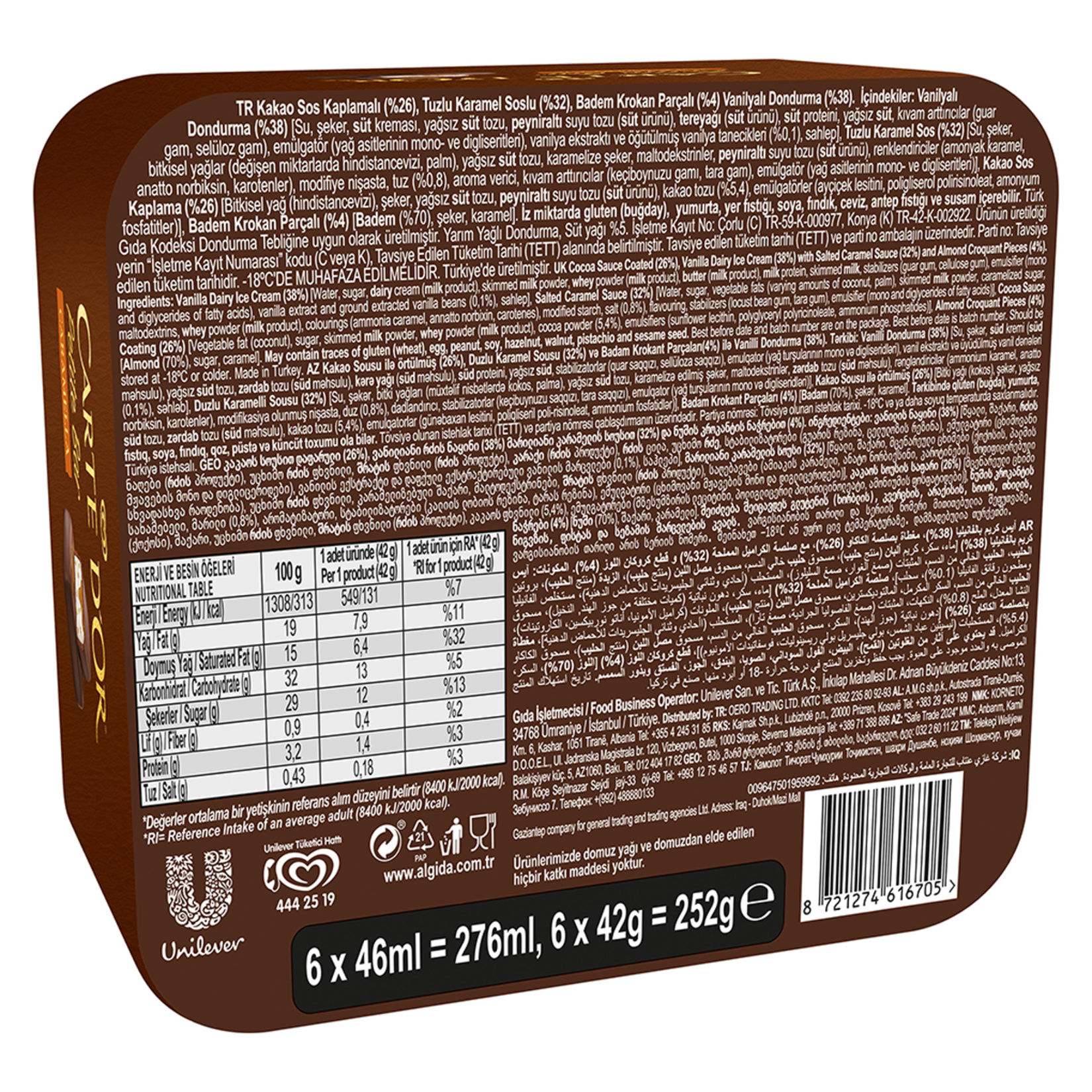 Carte D'or Petite Bar Caramella 6'lı 276 Ml - Görsel 2