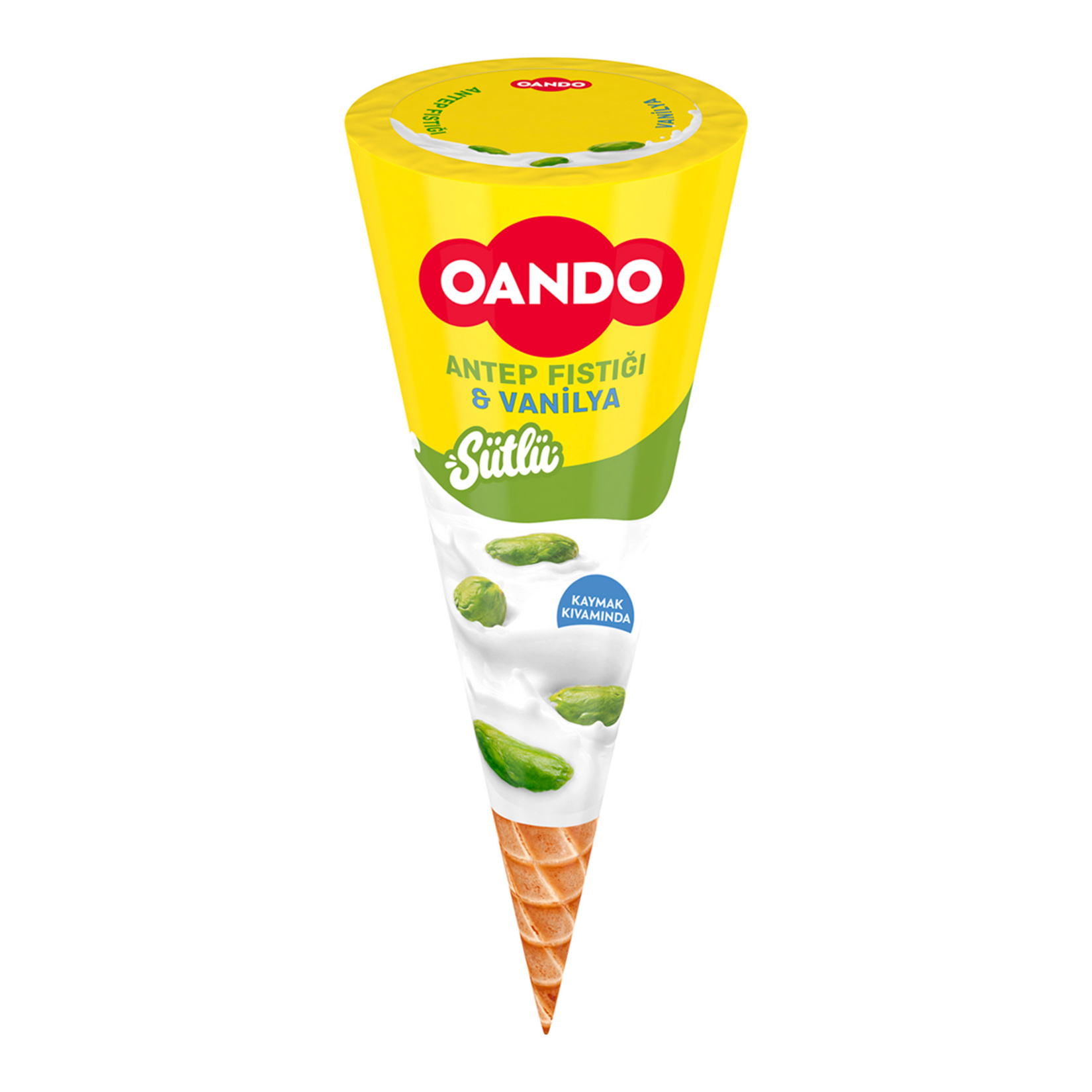 Oando Antep Fıstıklı Vanilyalı Külah Dondurma 110 Ml