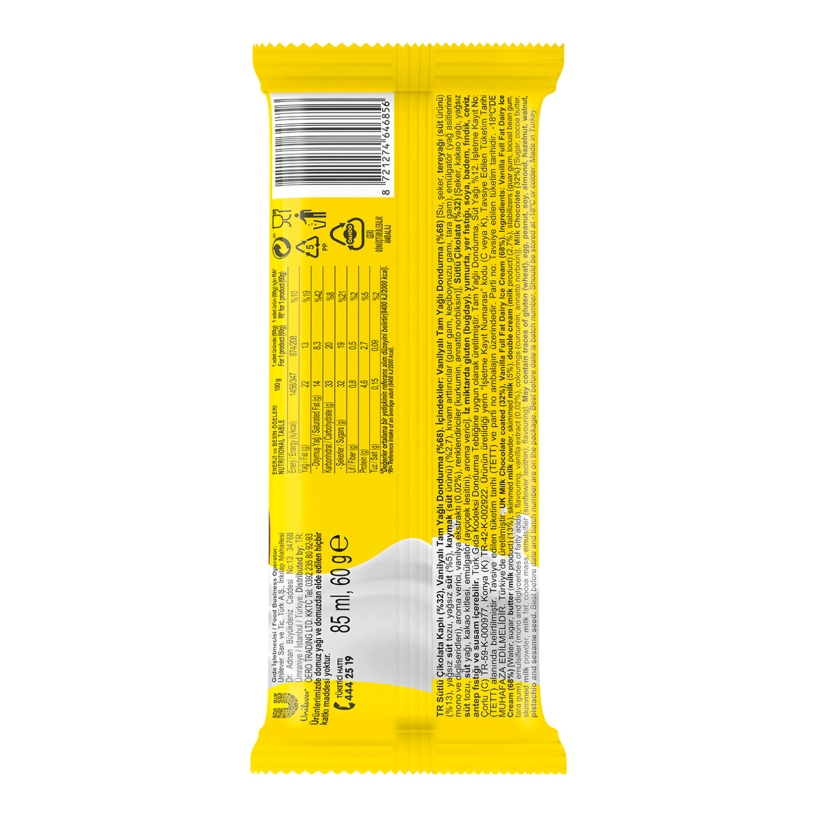 Oando Çikolata Kaplı Vanilyalı Stick Dondurma 85 Ml - Görsel 2