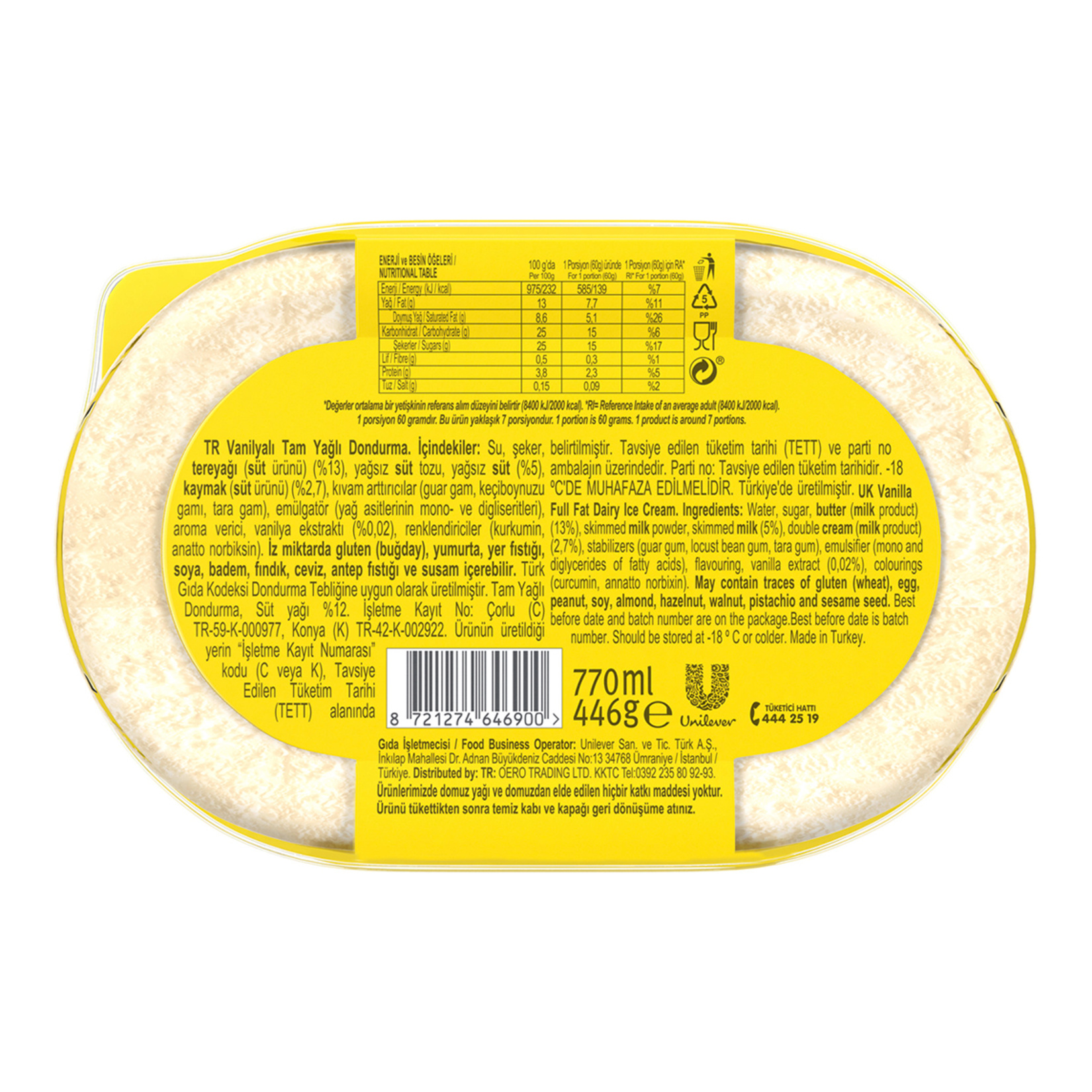 Oando Vanilyalı Dondurma 770 Ml - Görsel 2