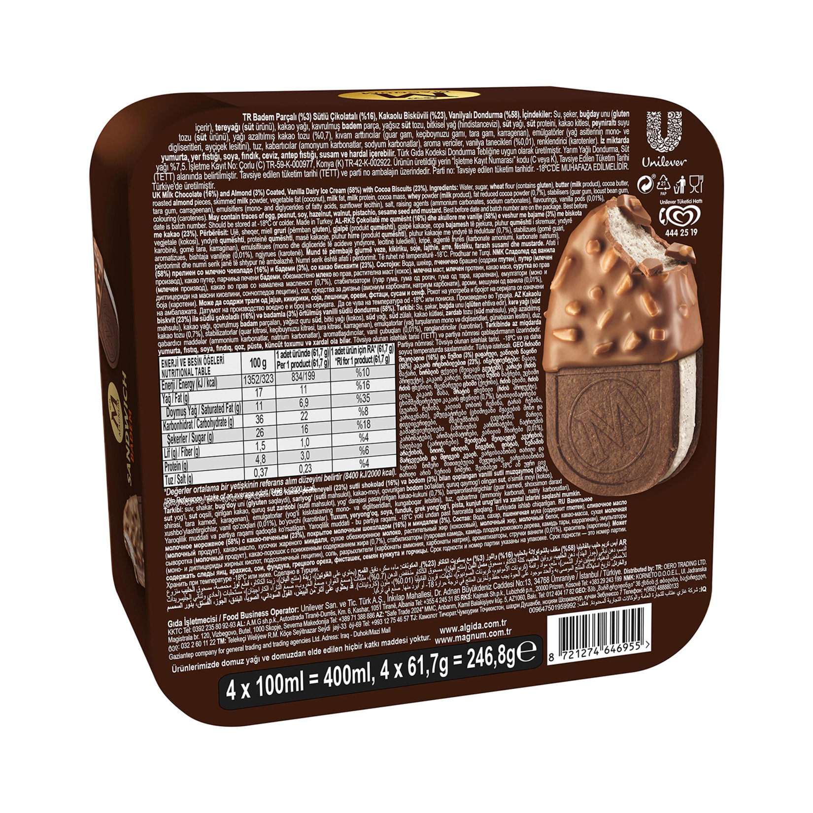 Magnum Mini Sandwich Badem 4 X 100 Ml - Görsel 5