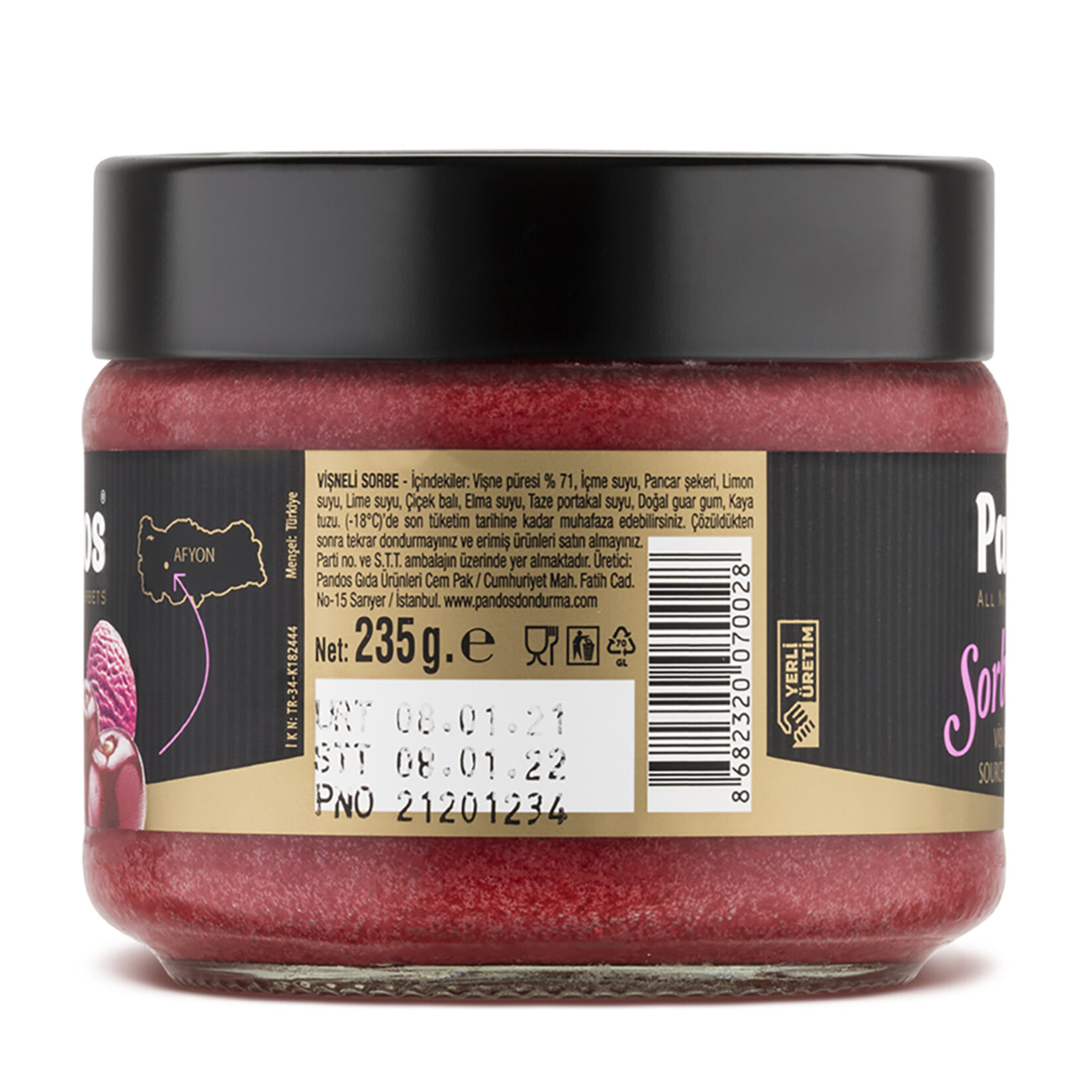 Pandos Sorbet Vişne 235 G - Görsel 3
