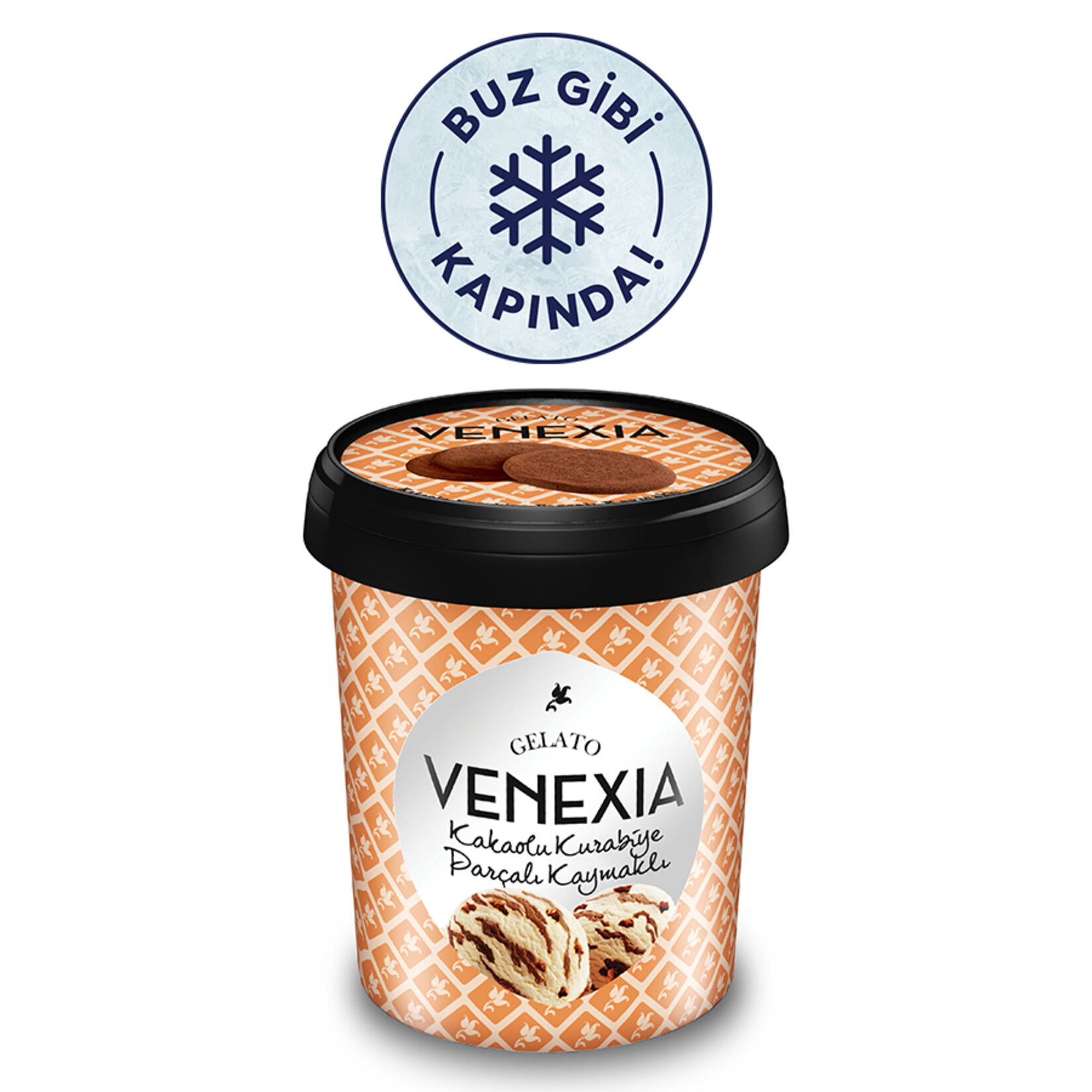 Gelato Venexia Kakaolu Kurabiye Parçalı - Kaymaklı Dodnurma 450 Ml