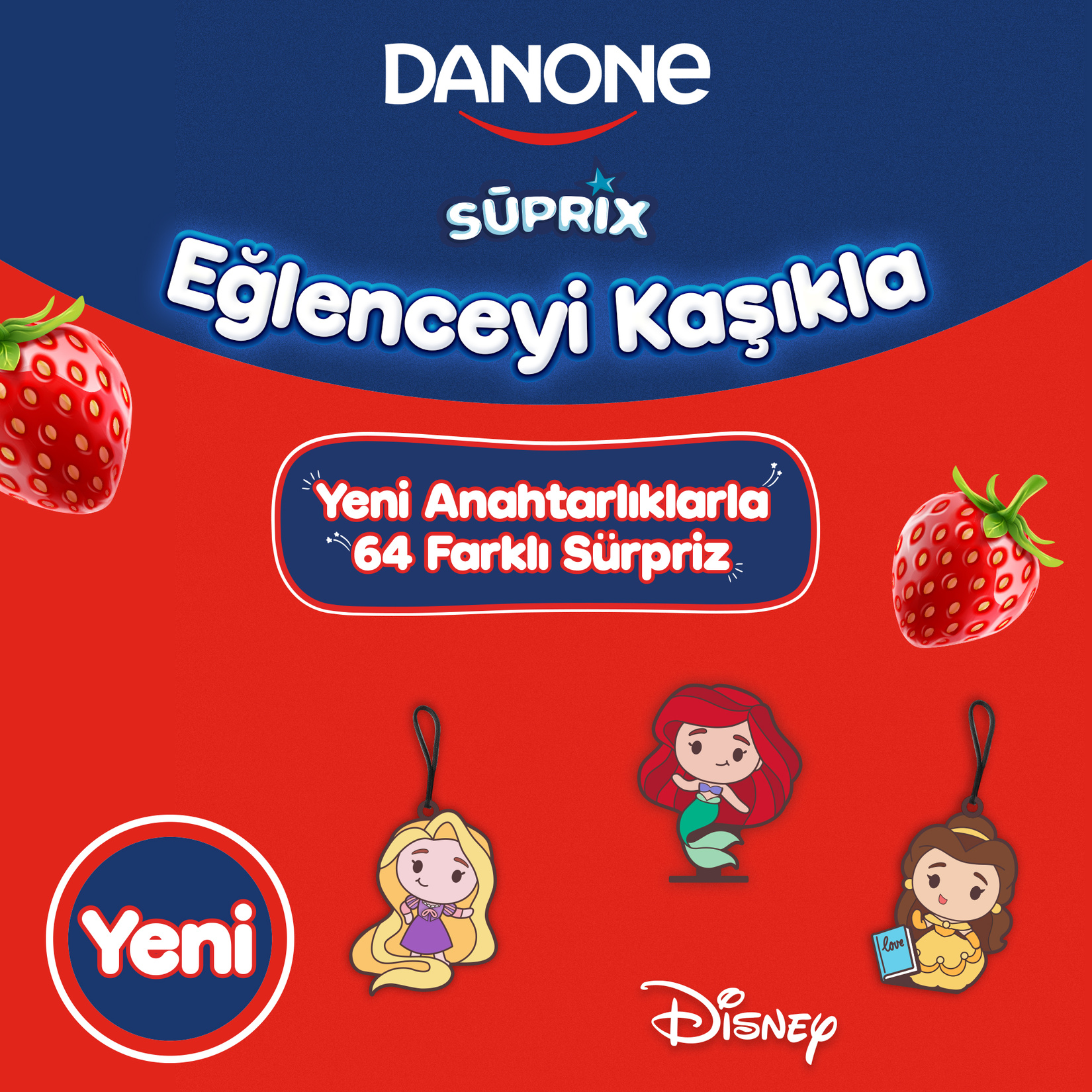 Danone Disney Princess Çilek Aromalı Yoğurt 90 G - Görsel 3