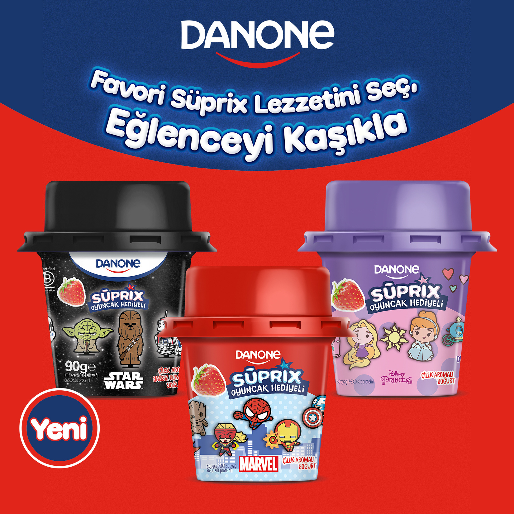 Danone Disney Princess Çilek Aromalı Yoğurt 90 G - Görsel 6