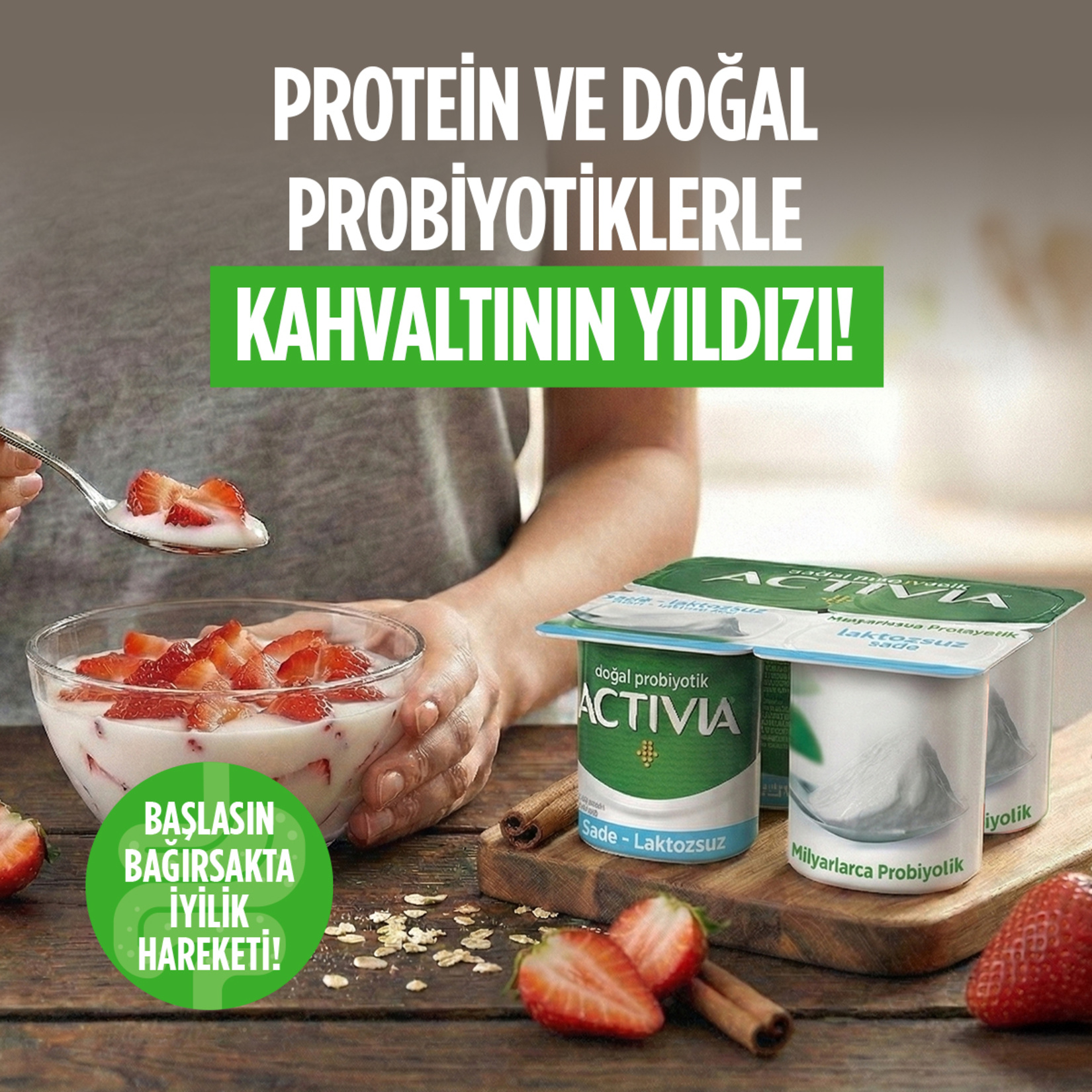 Activia Probiyotik Laktozsuz Sade Yoğurt 4X100 G - Görsel 3