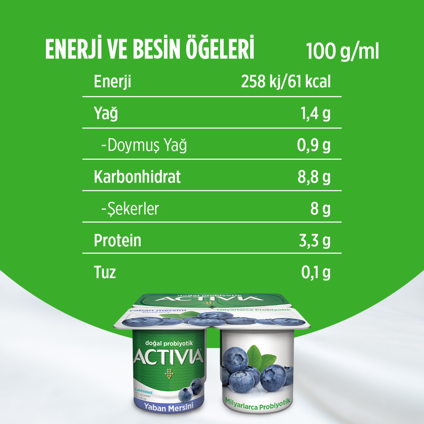 Activia Yaban Mersinli Probiyotik Yoğurt 4*100 G - Görsel 4