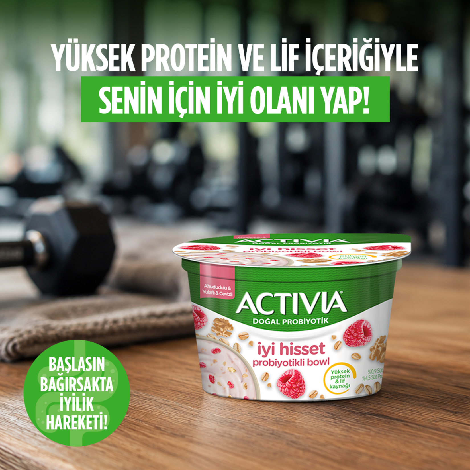 Activia İyi Hisset Probiyotik Bowl Ahududu Yulaf Ceviz 150 G - Görsel 3