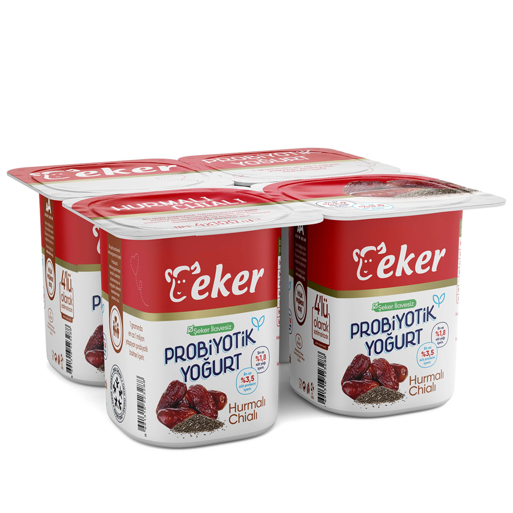 Eker Hurmalı & Chialı Probiyotik Yoğurt 4 x 100 G