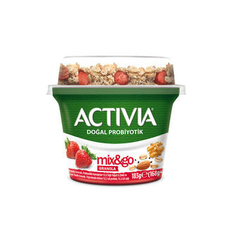 Activia Mix & Go Çilekli Çiyalı Yulaflı Granola Yoğurt 183 G