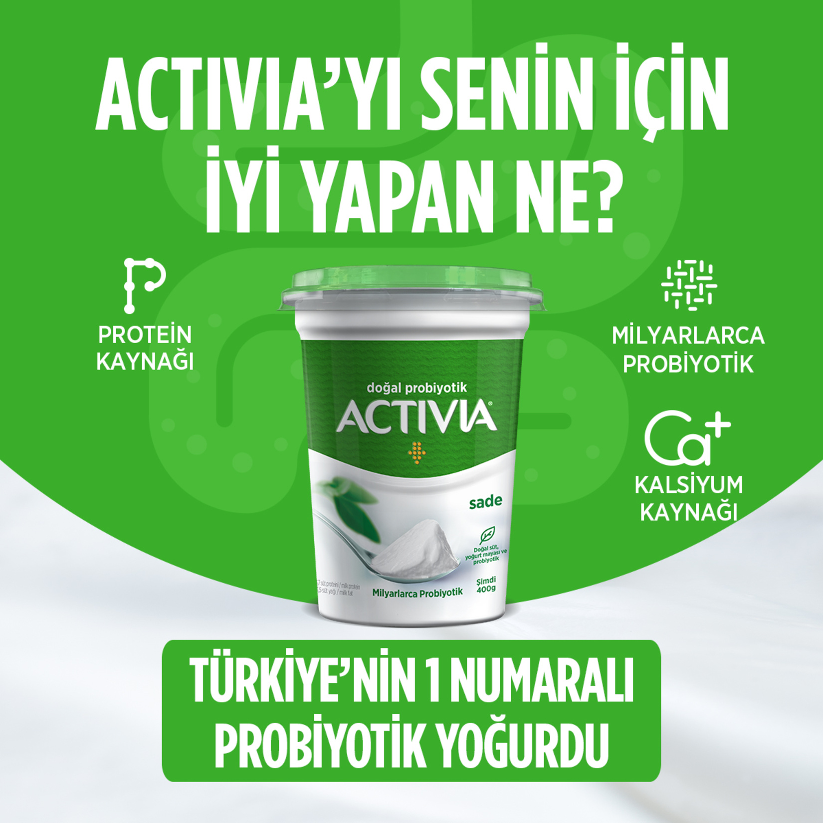 Danone Activia Sade Yoğurt 400 G - Görsel 2