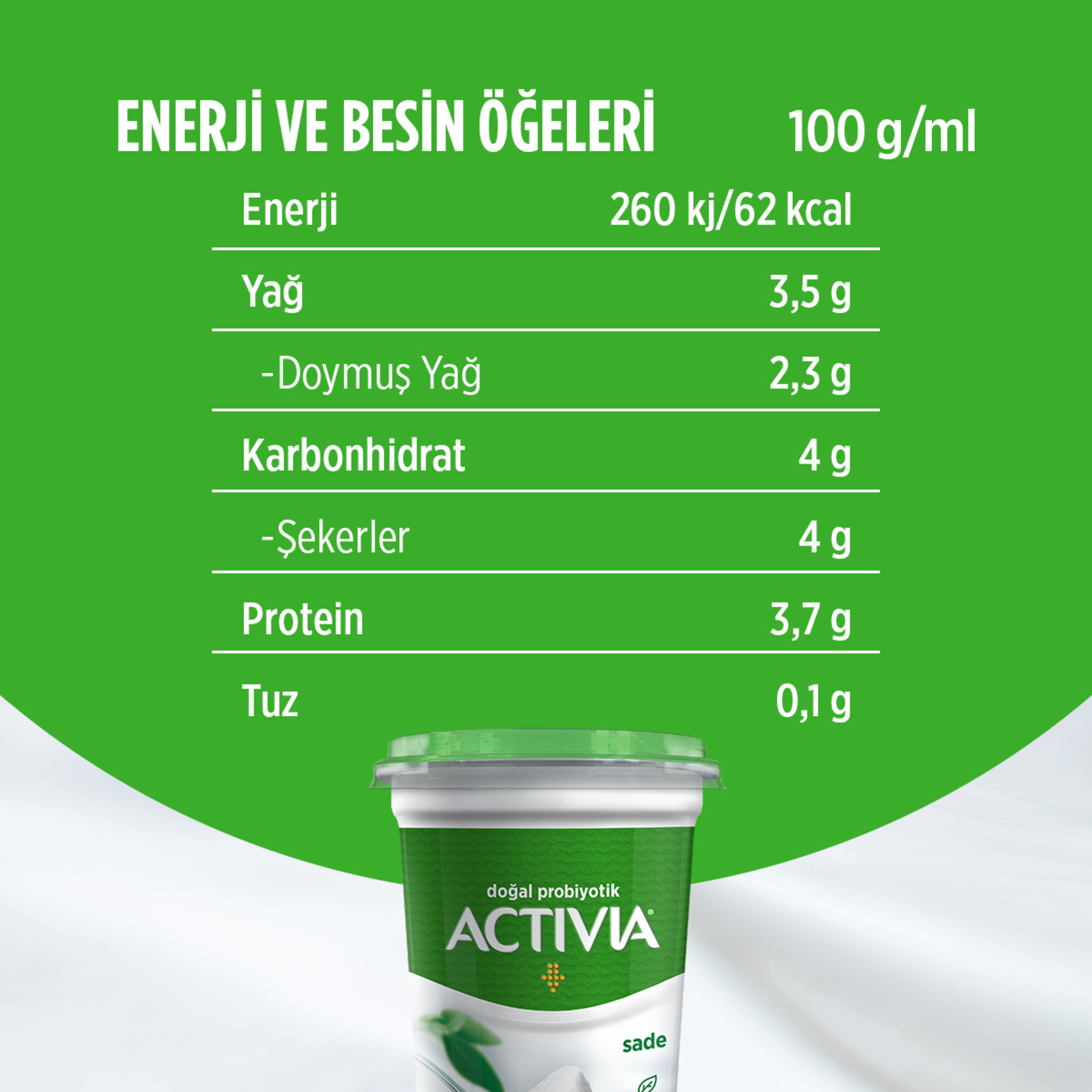 Danone Activia Sade Yoğurt 400 G - Görsel 4