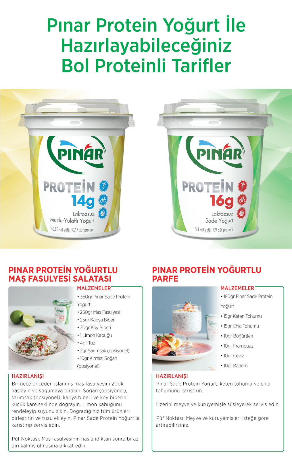 Pınar Protein Laktozsuz Sade Yoğurt 180 G - Görsel 2