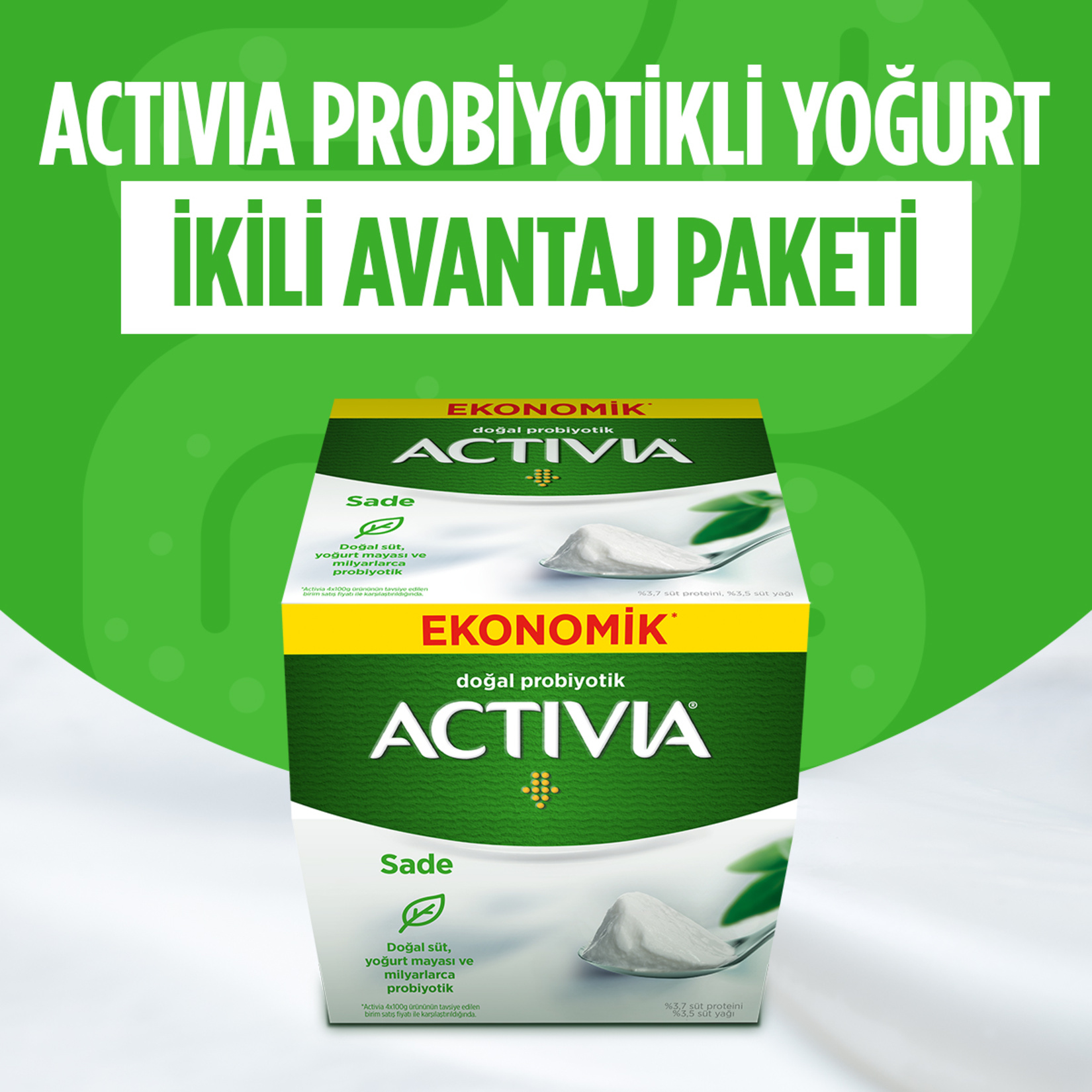 Activia Sade Probiyotik Yoğurt 8x100 G - Görsel 2