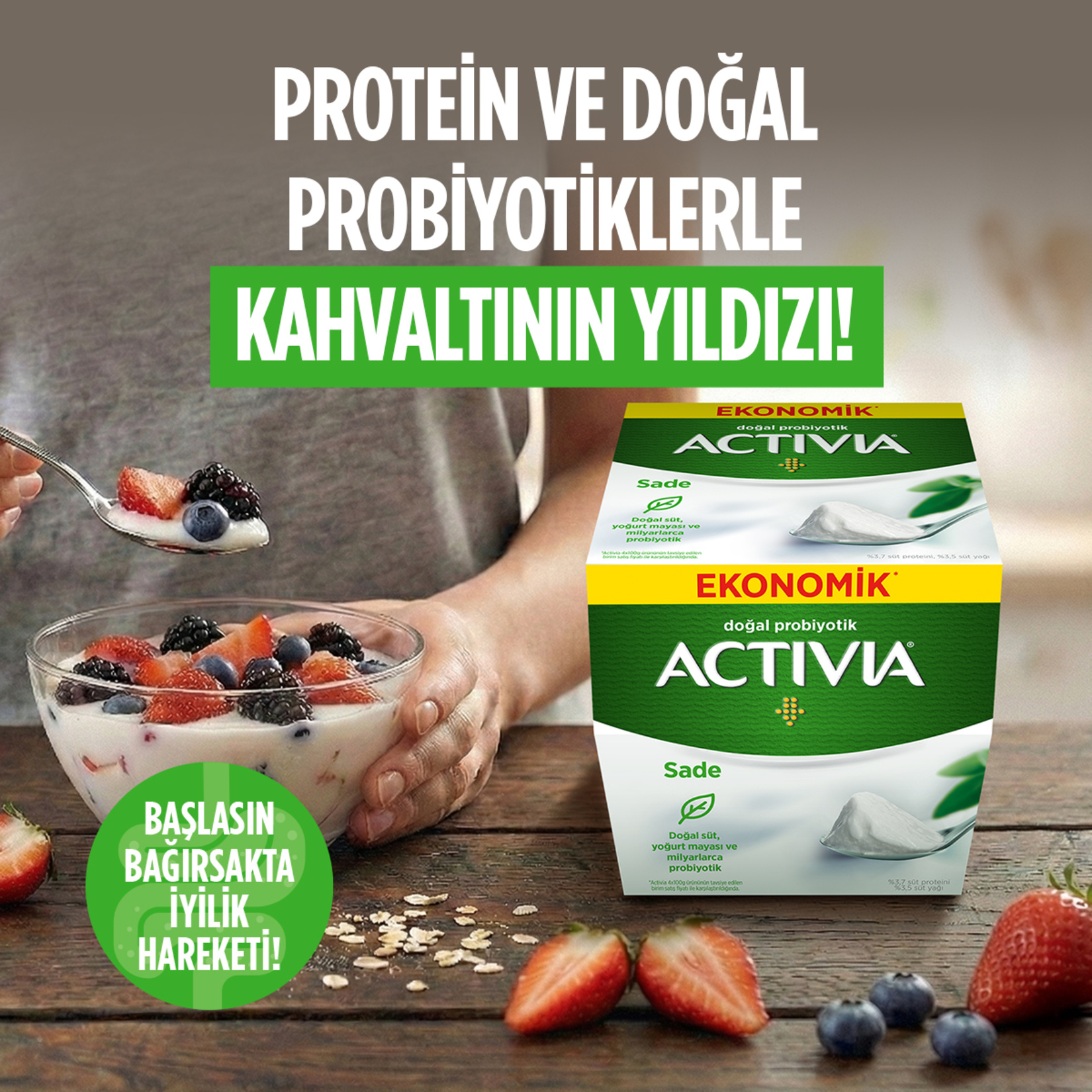 Activia Sade Probiyotik Yoğurt 8x100 G - Görsel 3
