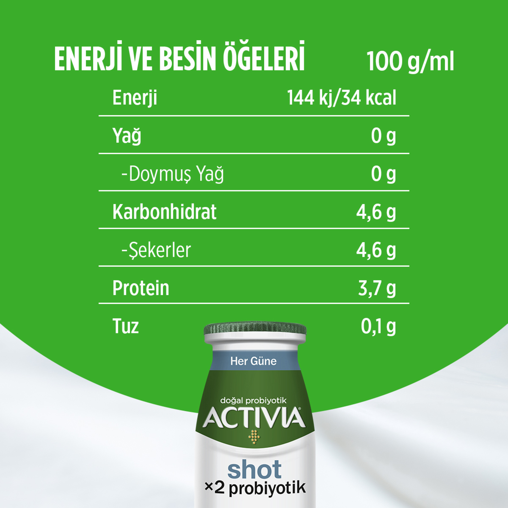 Activia x2 Probiyotik Shot Sade 80 Ml - Görsel 4