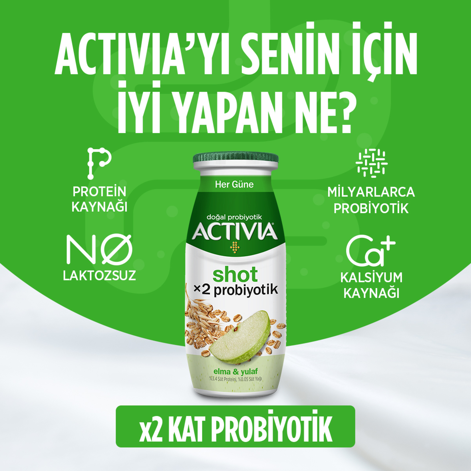 Activia Shot Elma Yulaf 80 Ml - Görsel 2