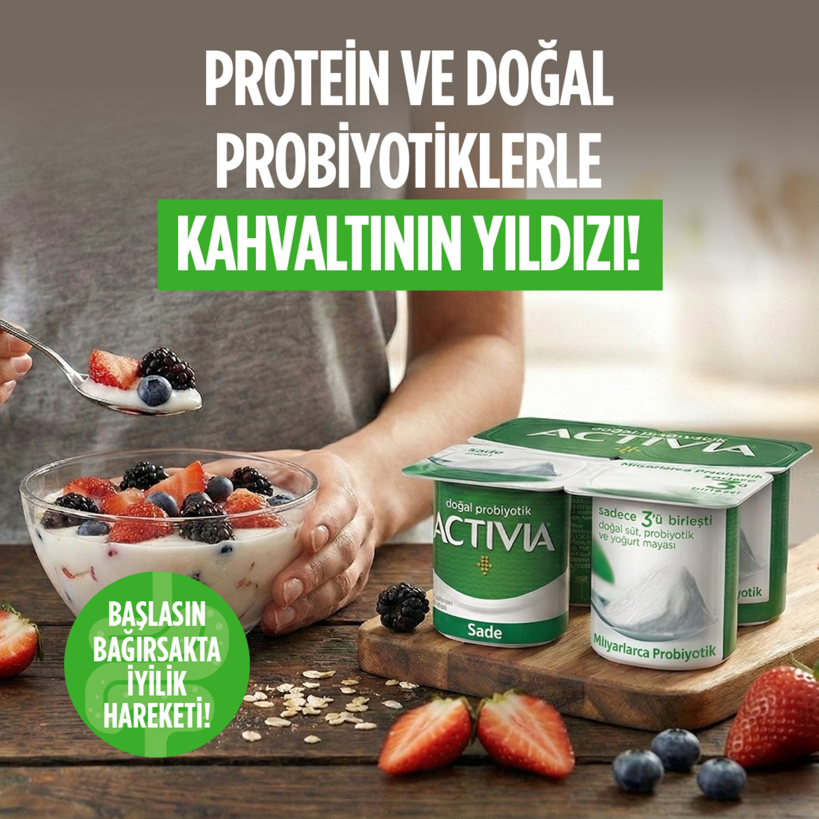 Activia Doğal Probiyotik Sade Yoğurt 4x100 G - Görsel 3