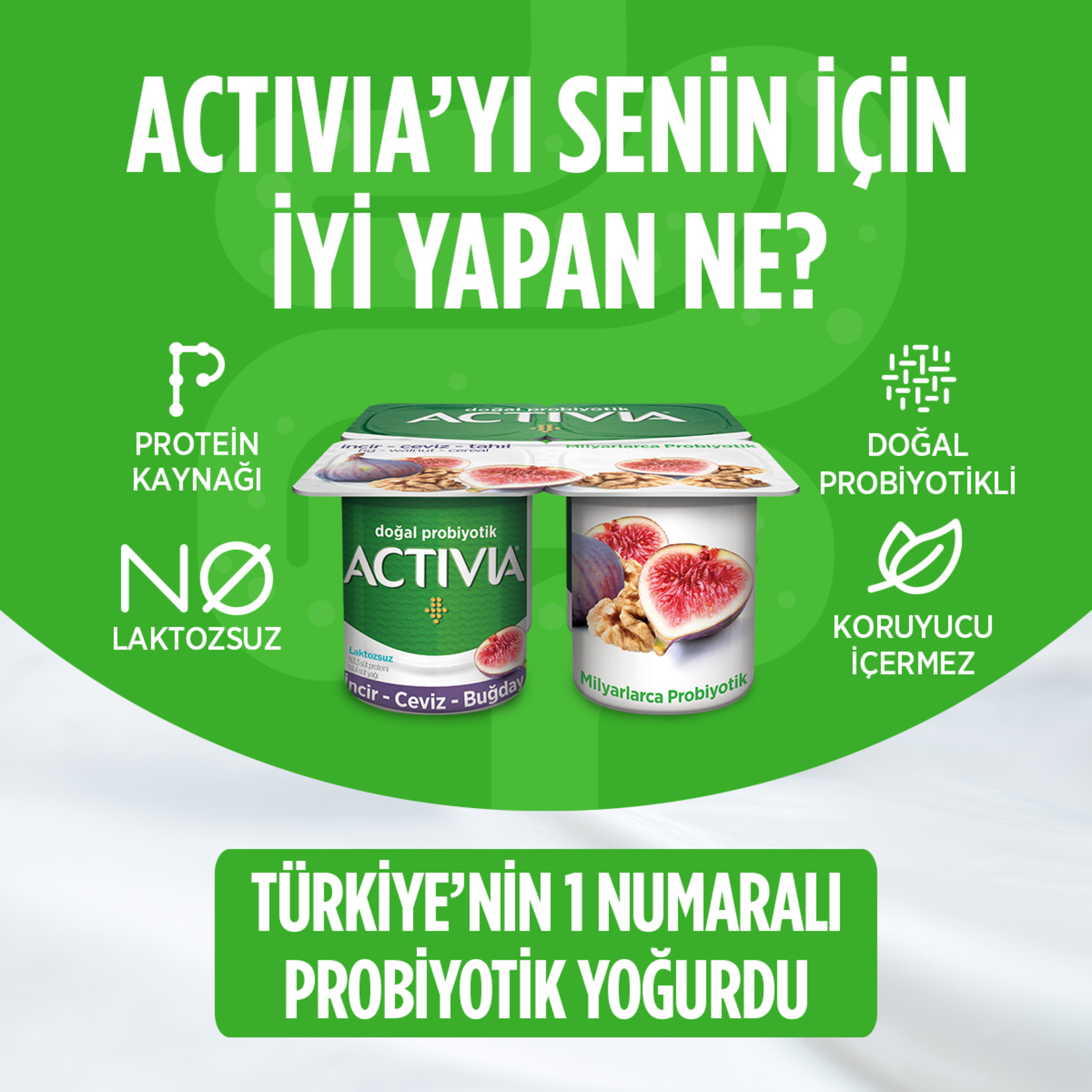 Activia Doğal Probiyotik İncir& Ceviz& Tahıl Yoğurt 4 x 100 G - Görsel 2