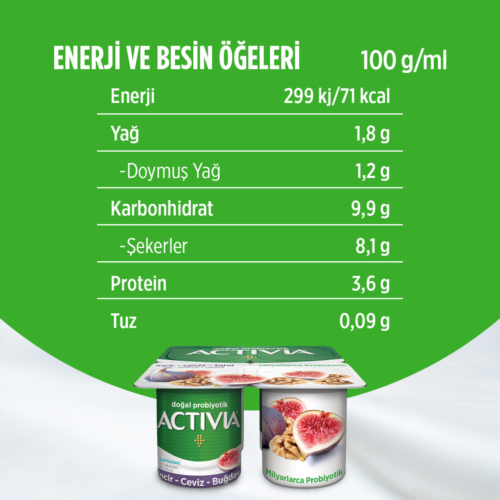 Activia Doğal Probiyotik İncir&Ceviz&Tahıl Yoğurt 4X100 G - Görsel 4