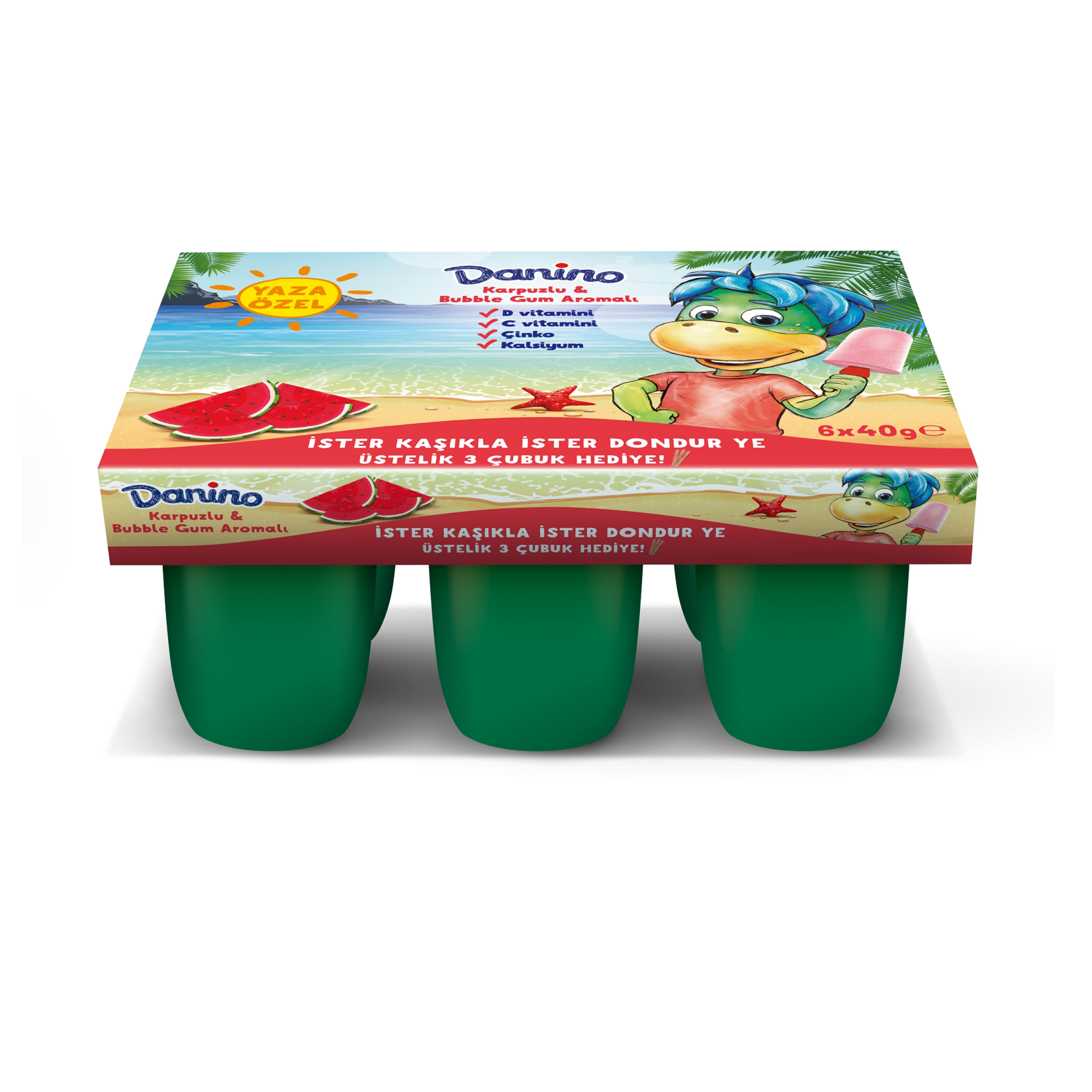 Danone Danino Karpuzlu Sakız Aromalı 6X40 G