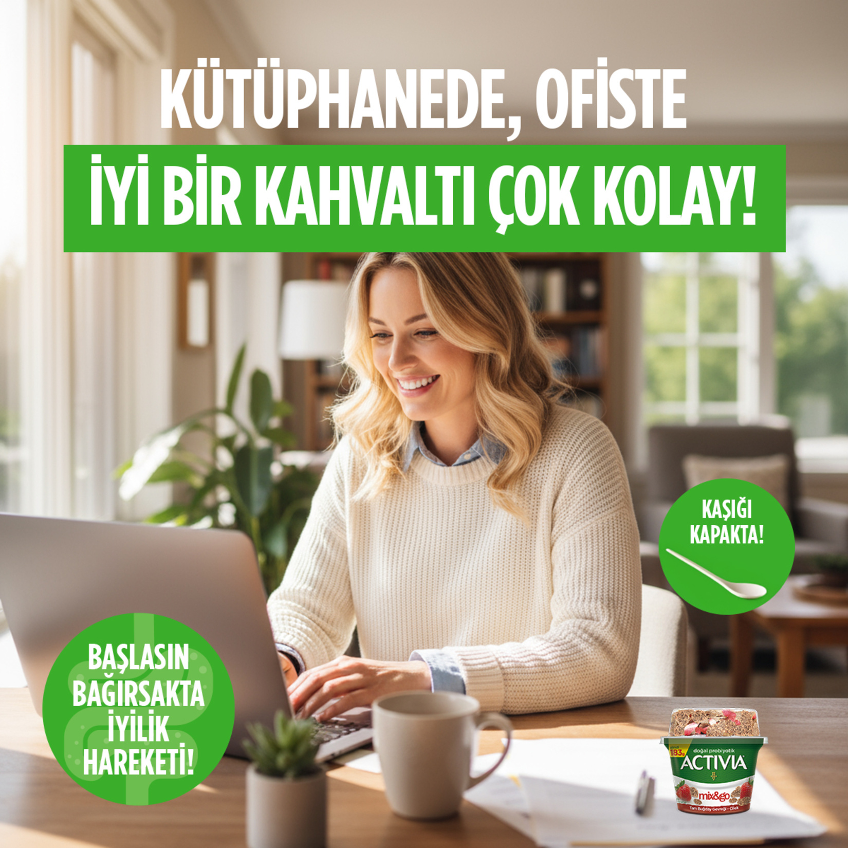 Danone Activia Mix & Go Çilek 3x183 g - Görsel 3