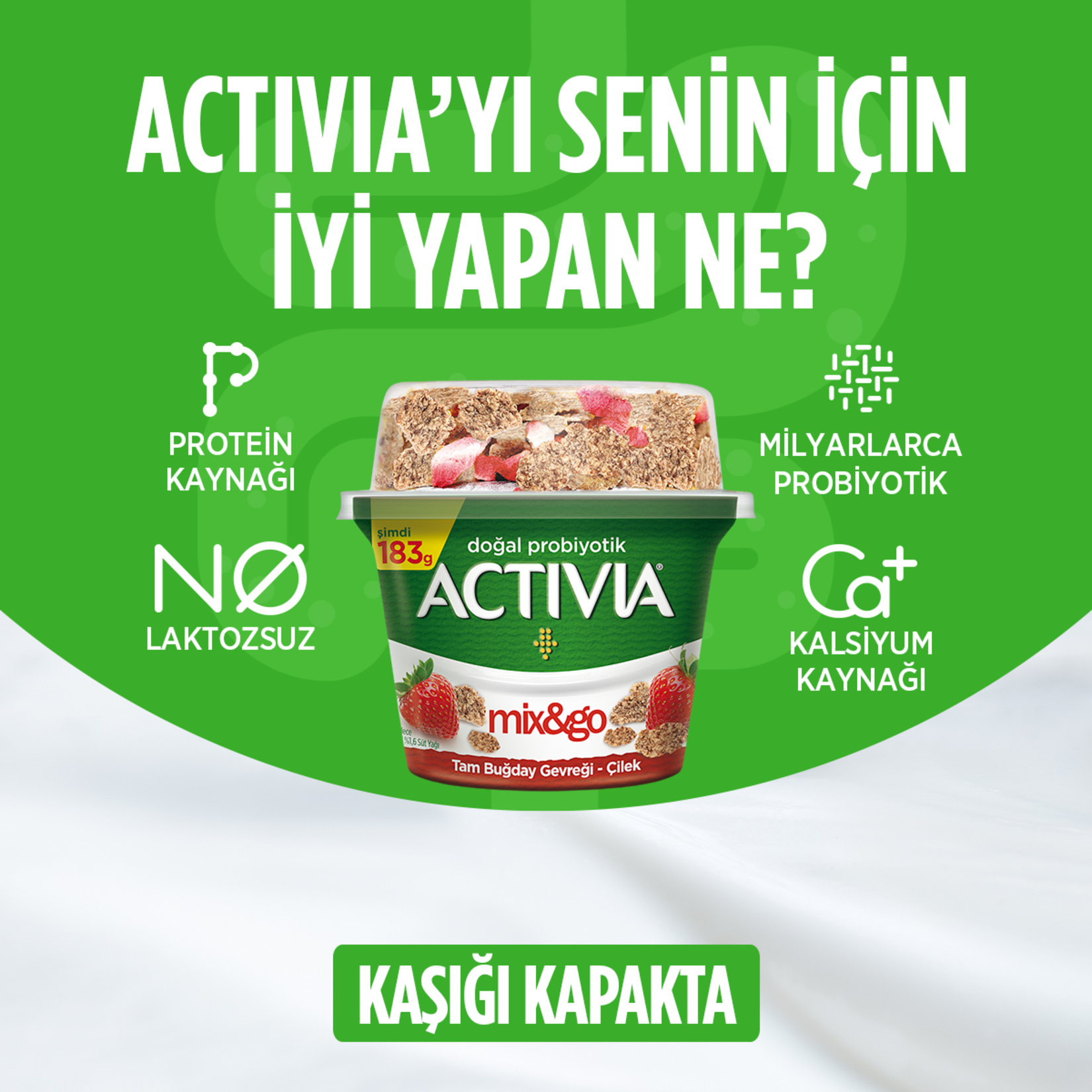 Danone Actıvıa Mıx & Go Çilek 183G - Görsel 2