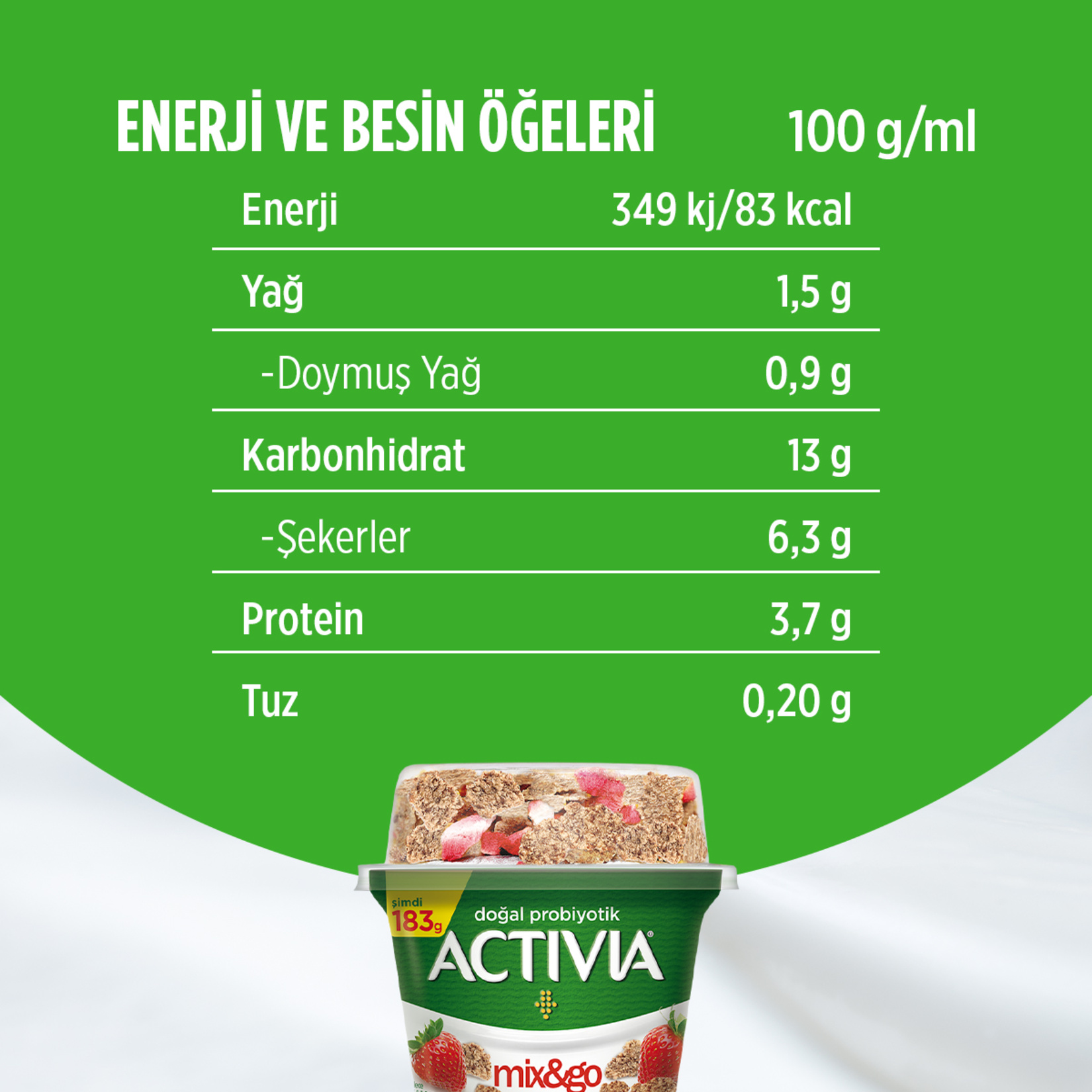 Danone Actıvıa Mıx & Go Çilek 183G - Görsel 4