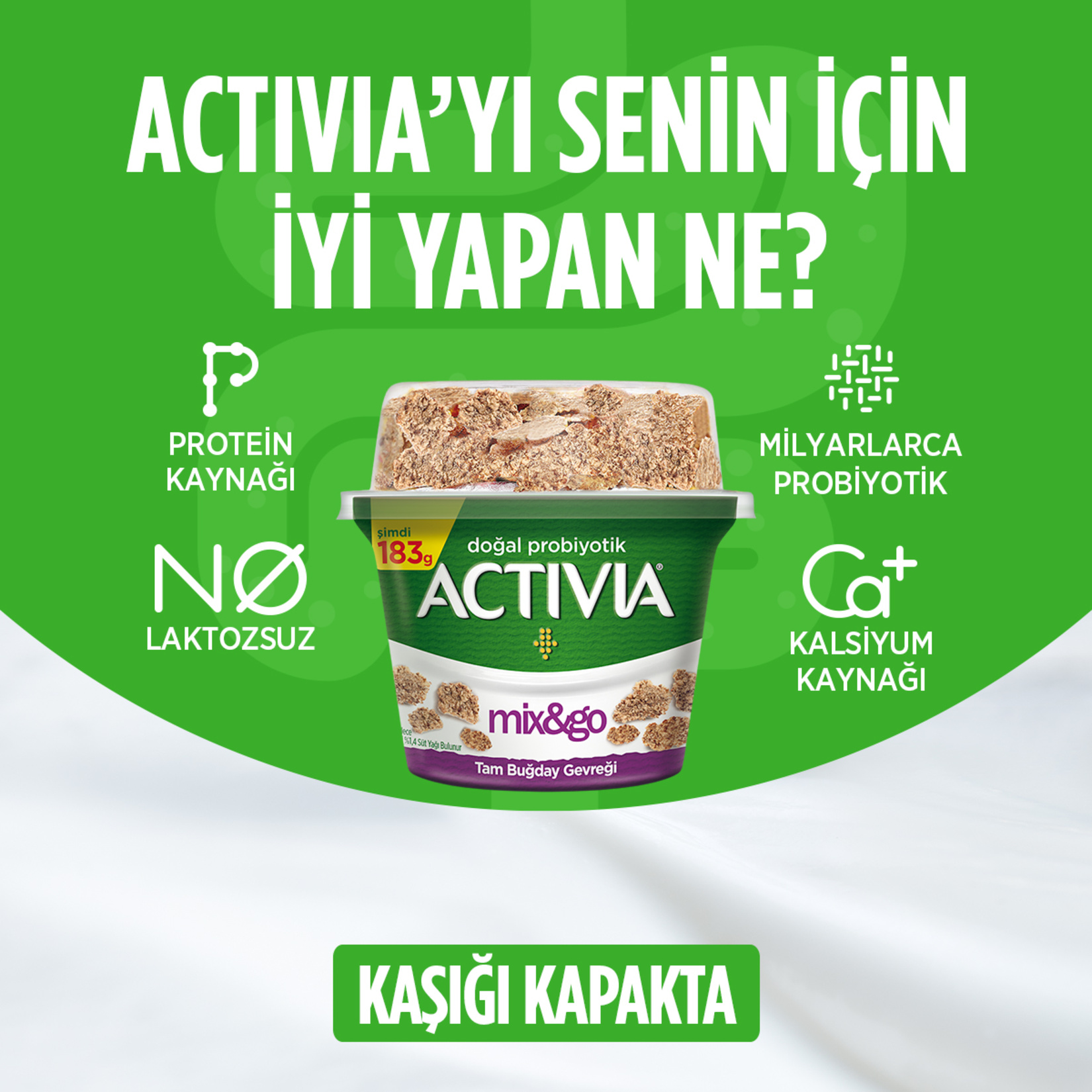 Danone Activia Mix & Go Sade 183G - Görsel 2